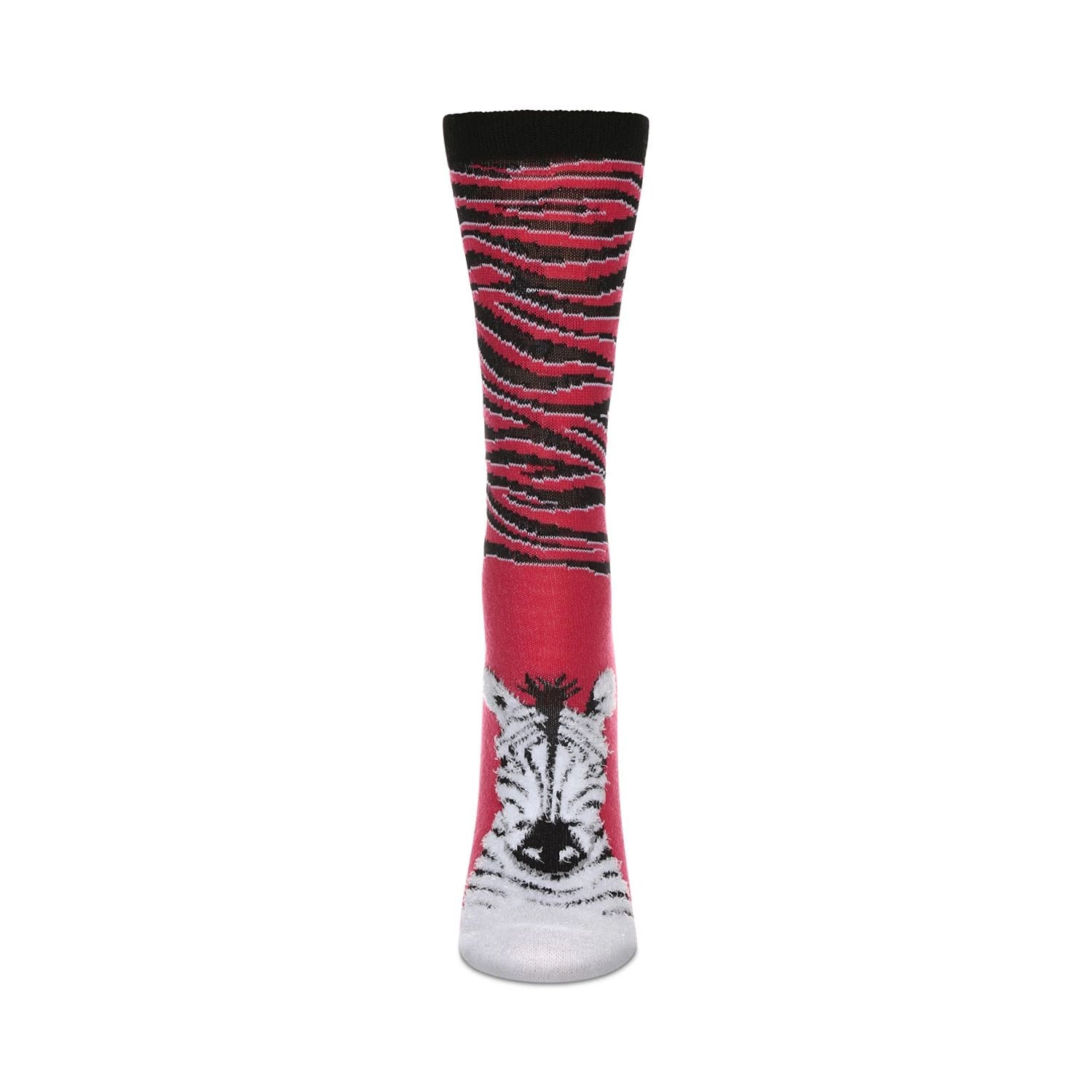 MeMoi Women's Foot Pet Zebra Crew Socks
