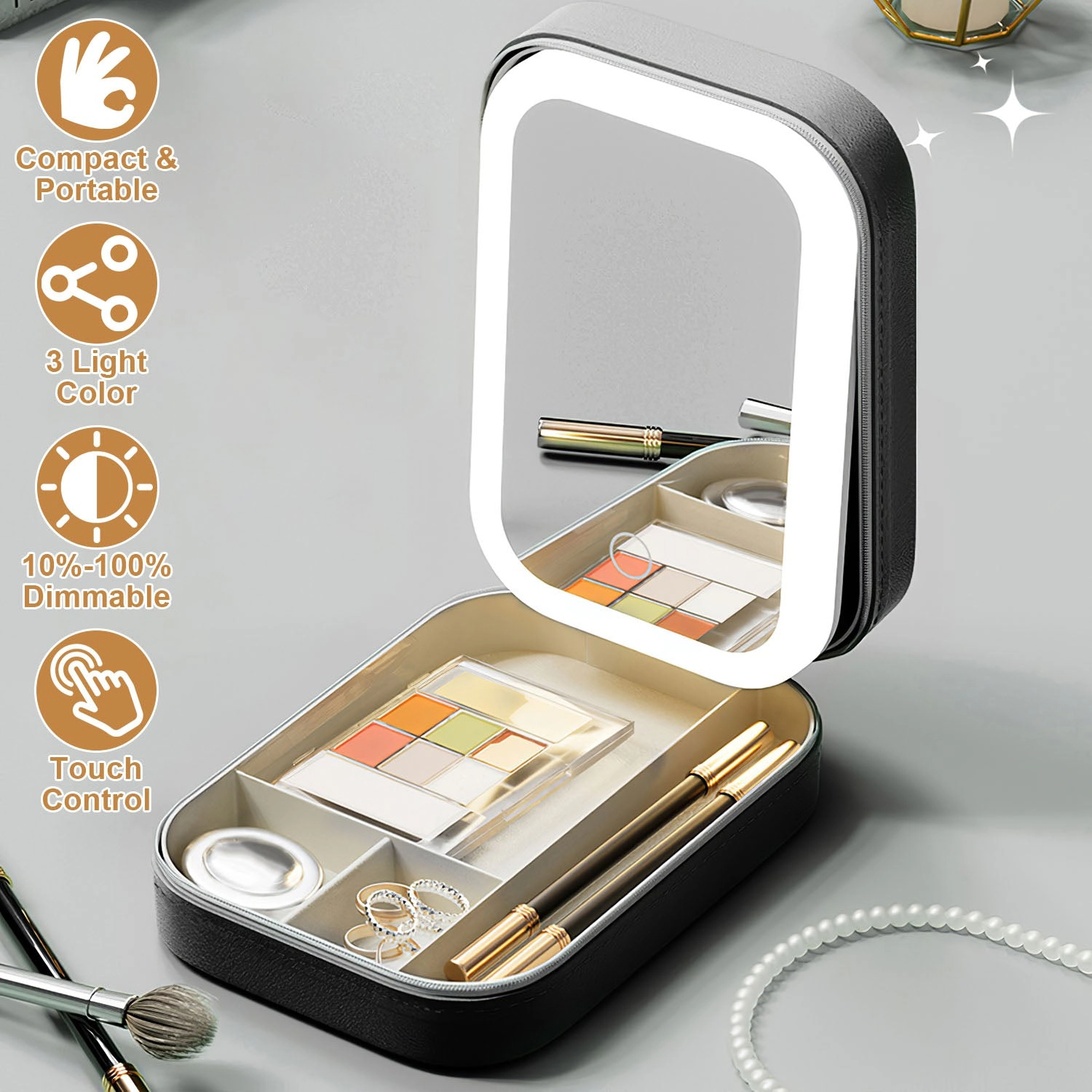 GBruno LED Mirror Travel Makeup Bag