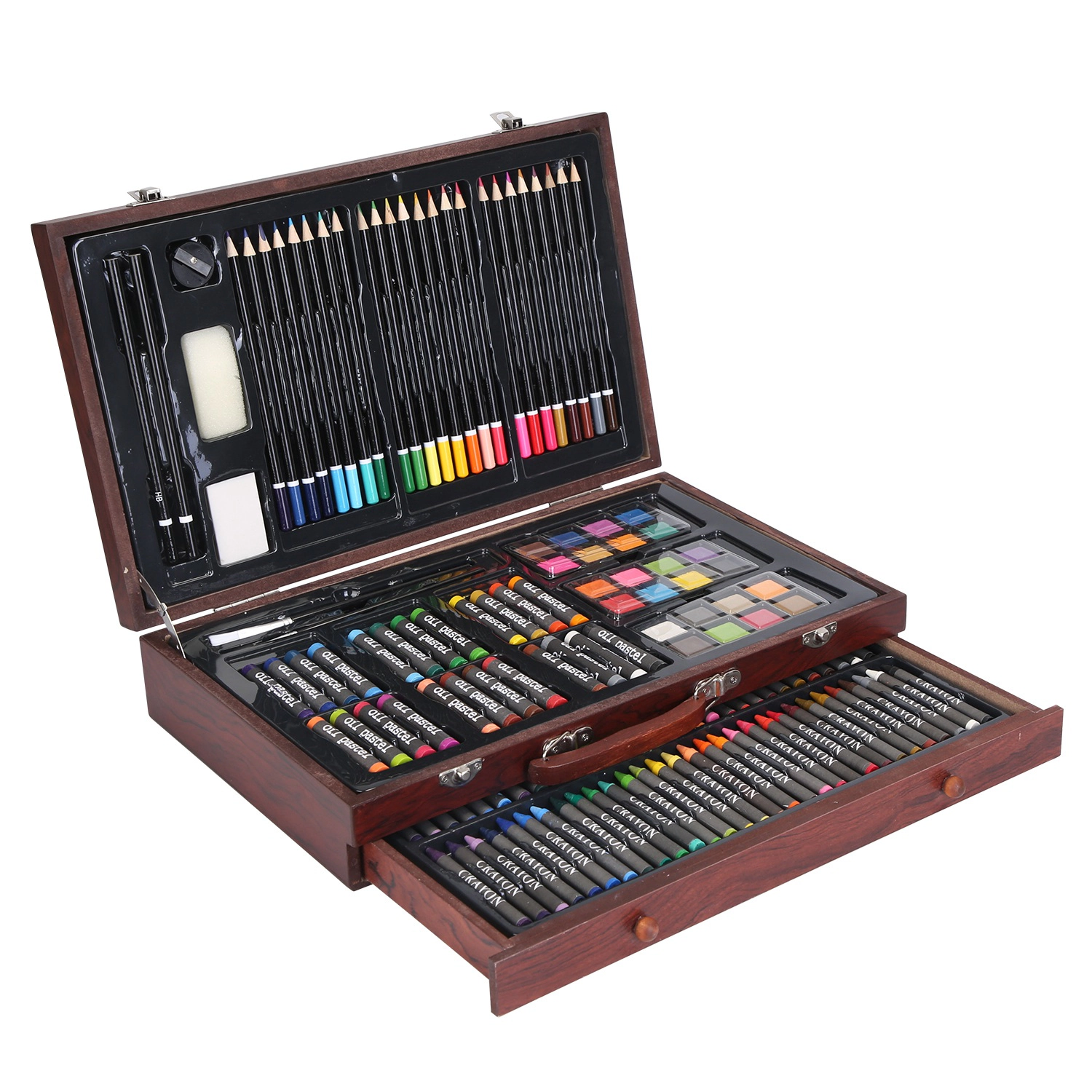 GBruno 140-Piece Wooden Box Art Supply Set
