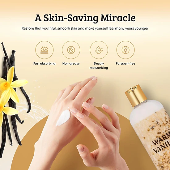 Freida and Joe Womens Warm Vanilla Fragrance Deep Moisturizing Body Lotion in 10oz Bottle
