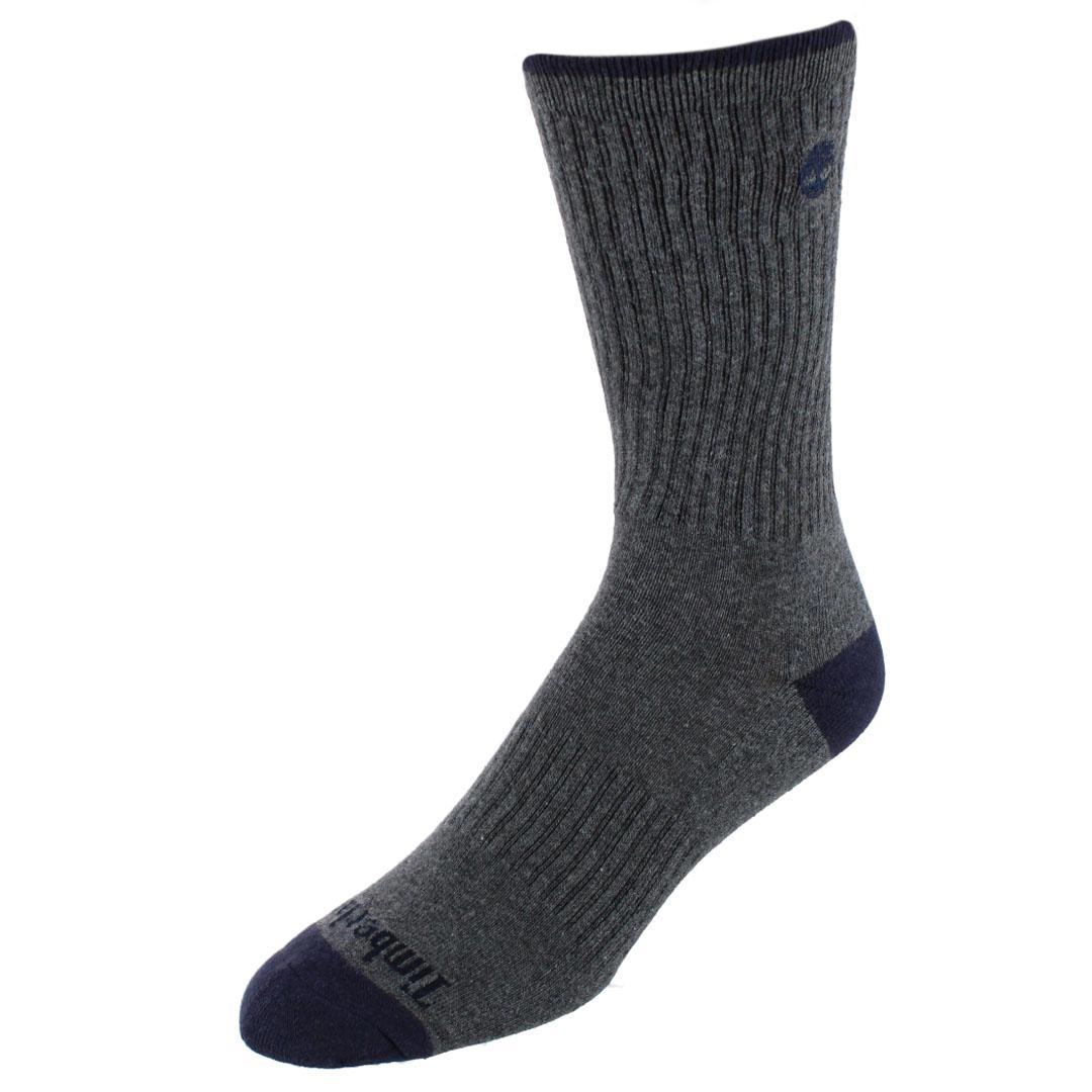 Timberland Men's Comfort Cushioned Cotton Blend Crew Socks (3 Pair Pack)