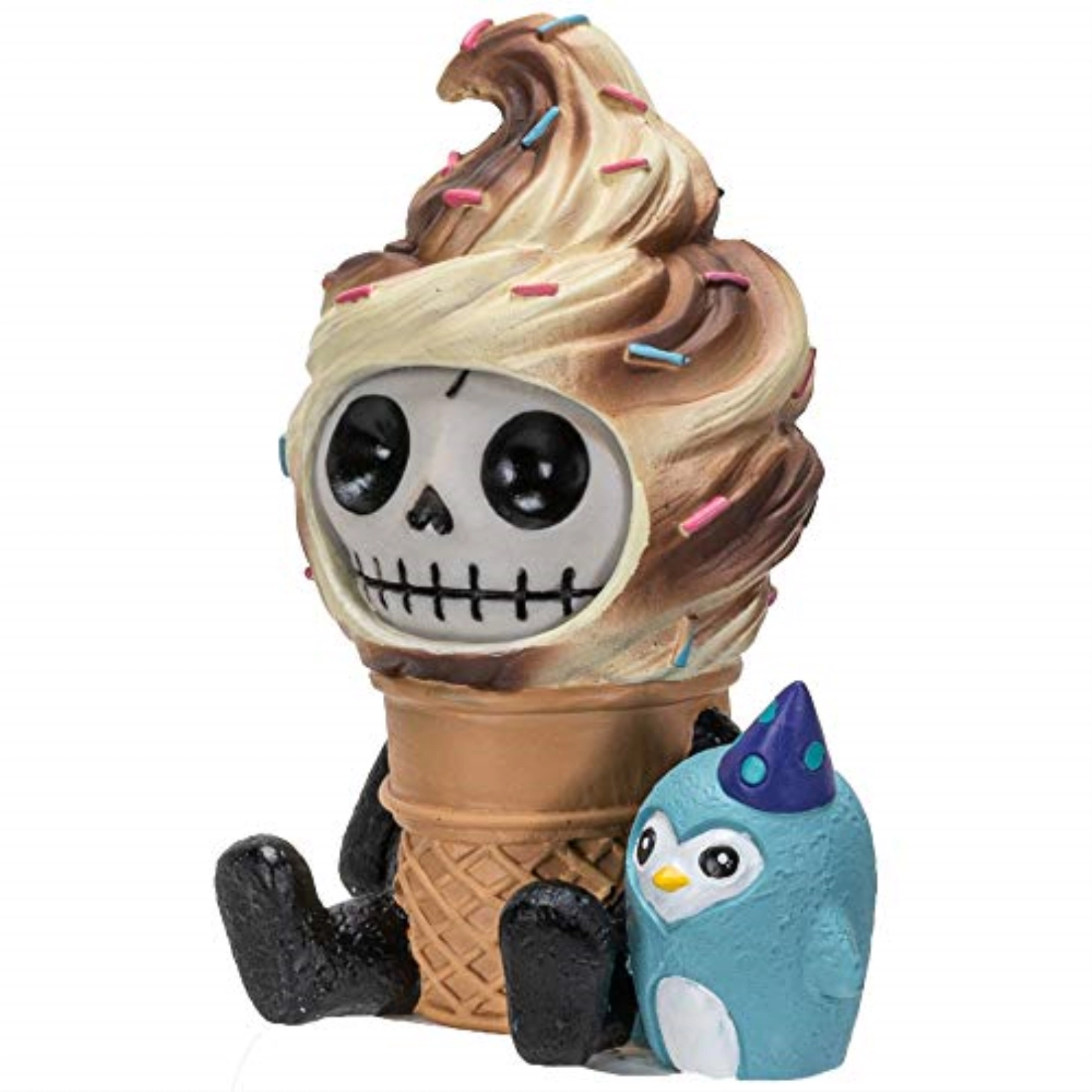 Pacific Giftware Furrybones Softo Skeleton in Ice Cream Cone Figurine 3 inch