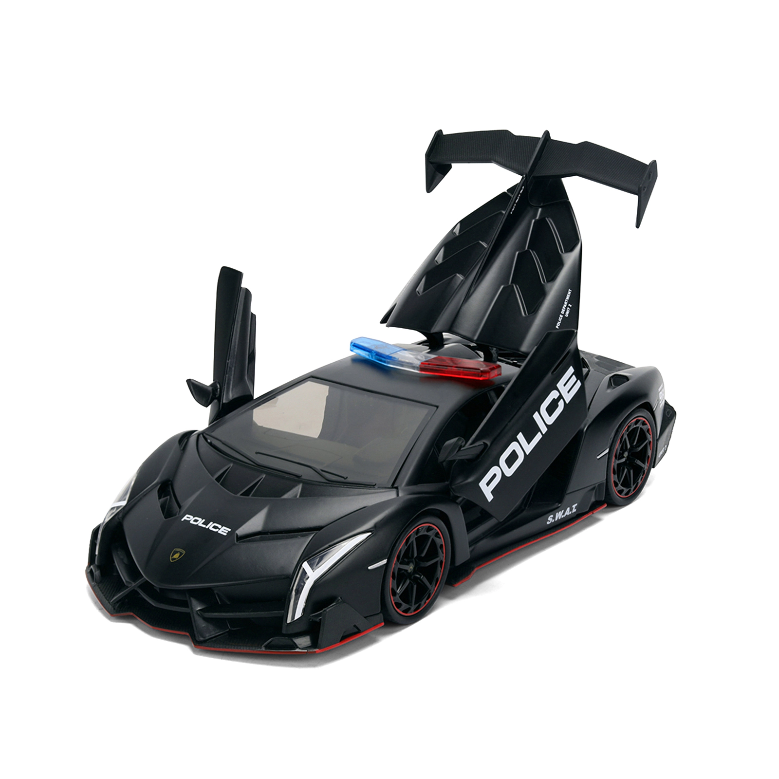 Jada Lamborghini Veneno "Police" Matt Black "Hyper-Spec" Series 1/24 Diecast Model Car by Jada