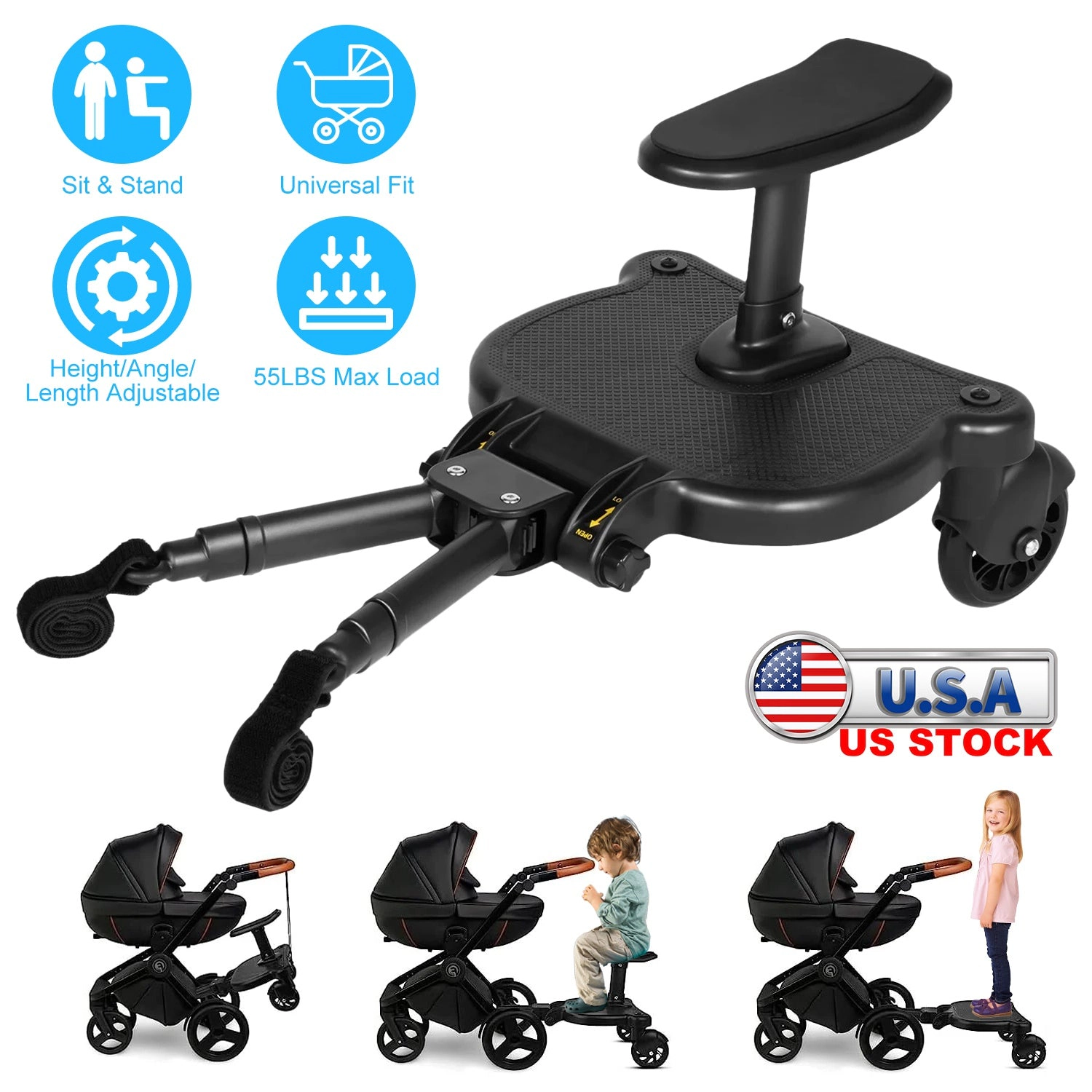 GBruno Kids' Kids' 2-in-1 Universal Stroller Board