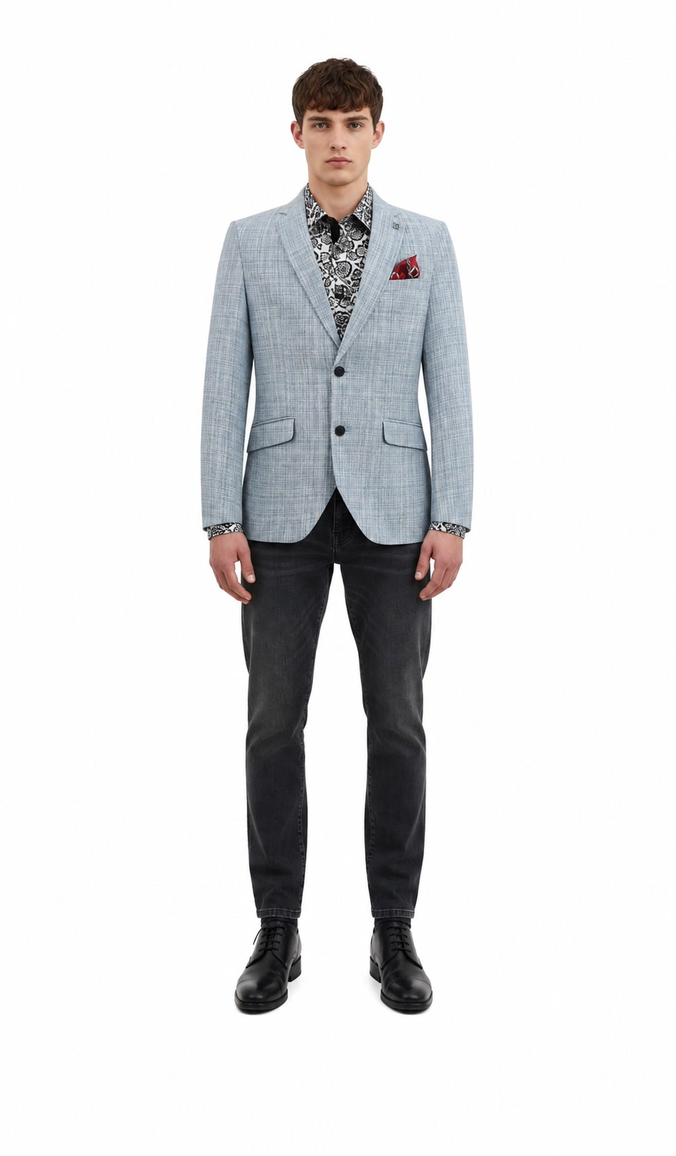 Elie Balleh Men's Slim Fit Single Breasted Blazer