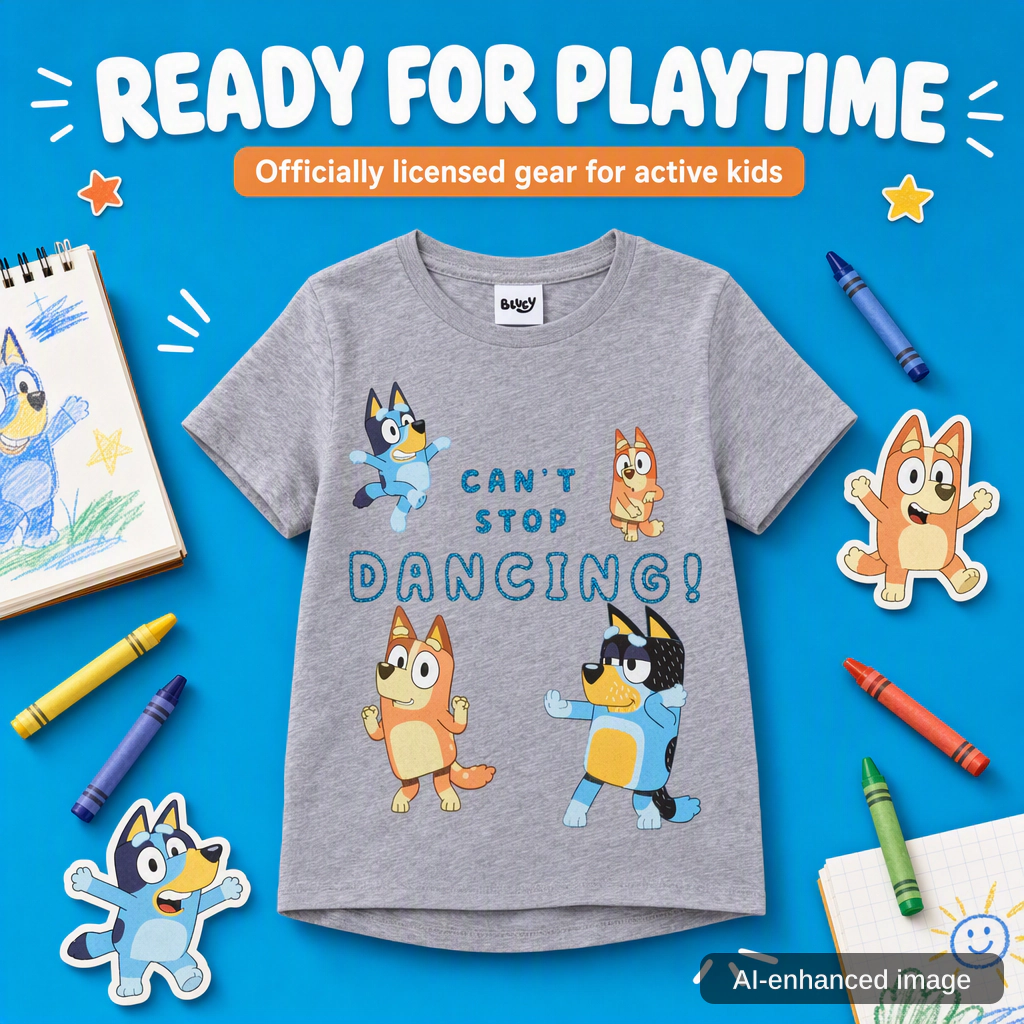 Bluey Girls' Glitter Graphic T-Shirt