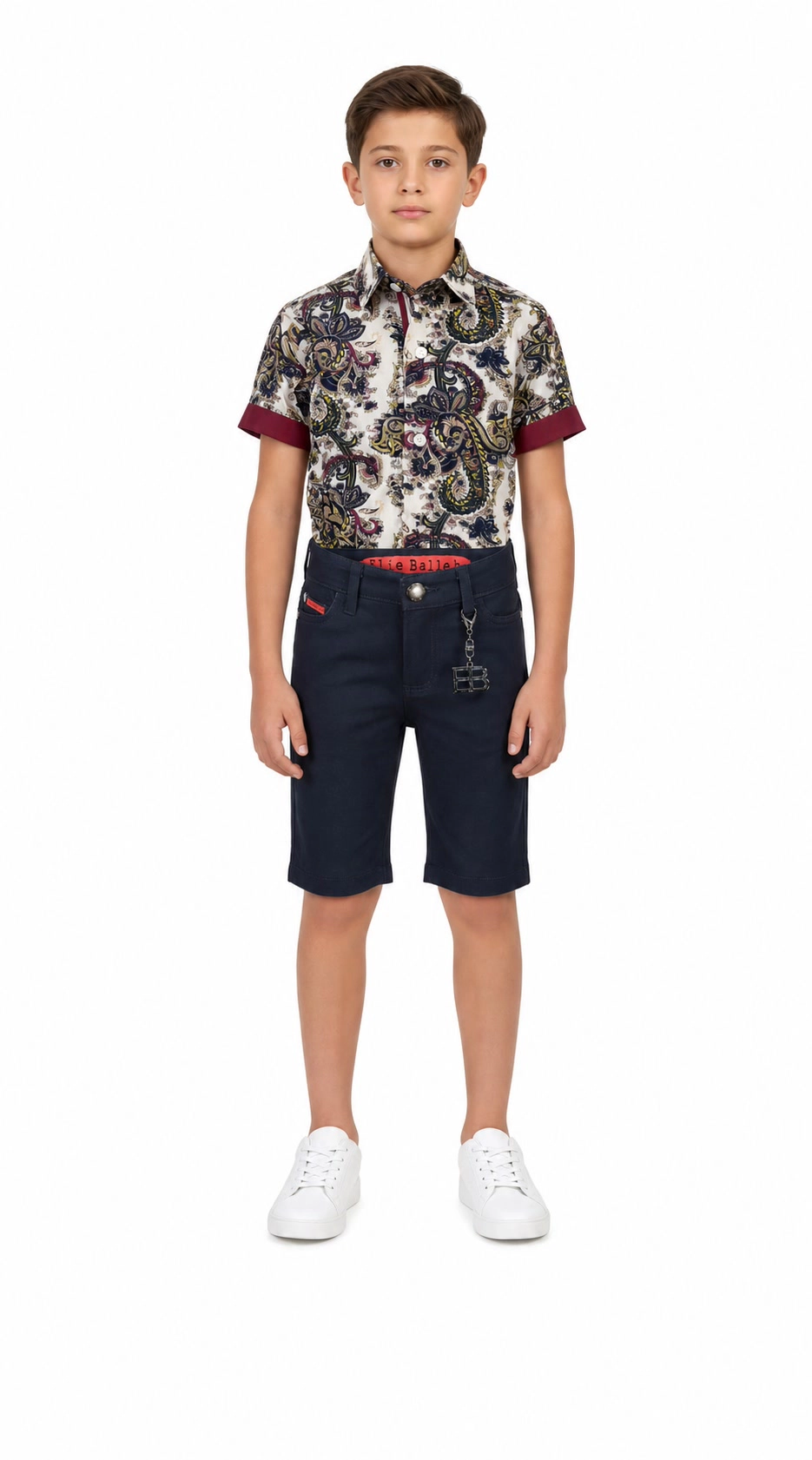 Elie Balleh Boys Slim Fit Paisley Shirt
