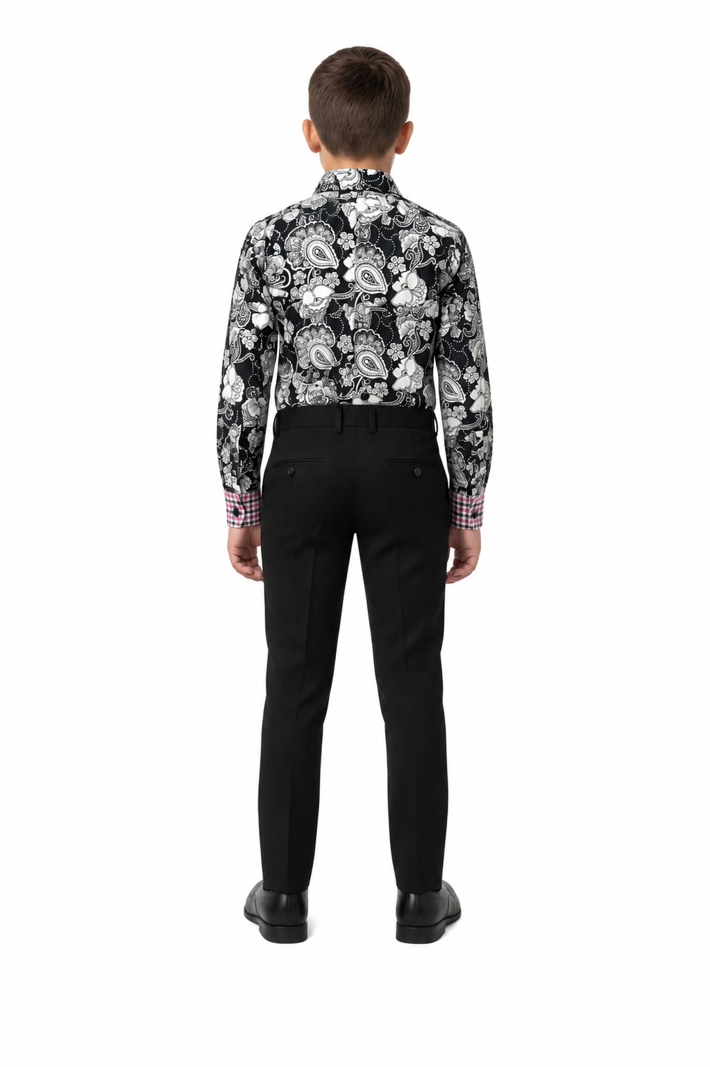 Elie Balleh Boys Slim Fit Paisley Dress Shirt