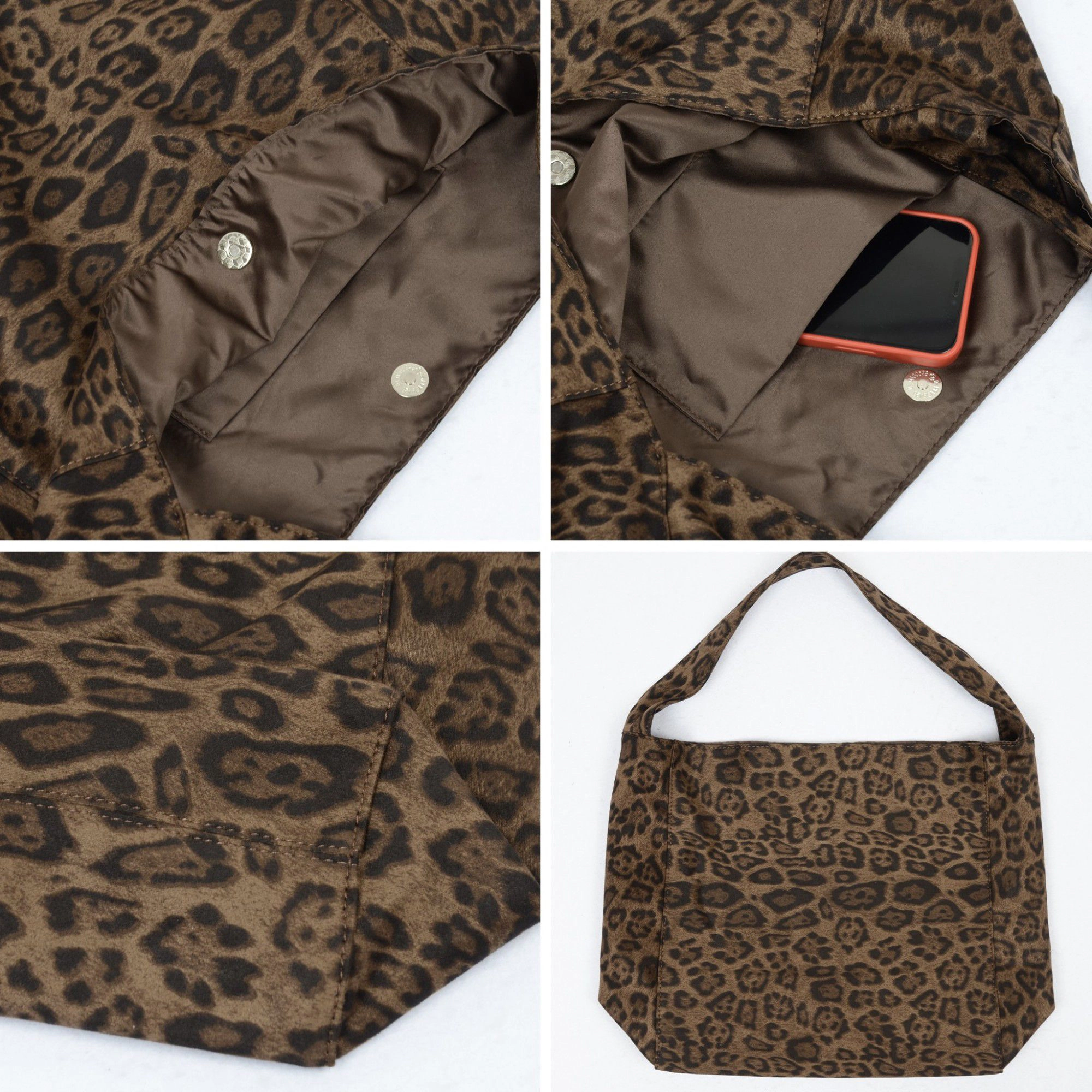 Alilang Women's Leopard Print Hobo Shoulder Bag with Soft Slouchy Silhouette and Wide Strap 15.3x12.2x0.8in