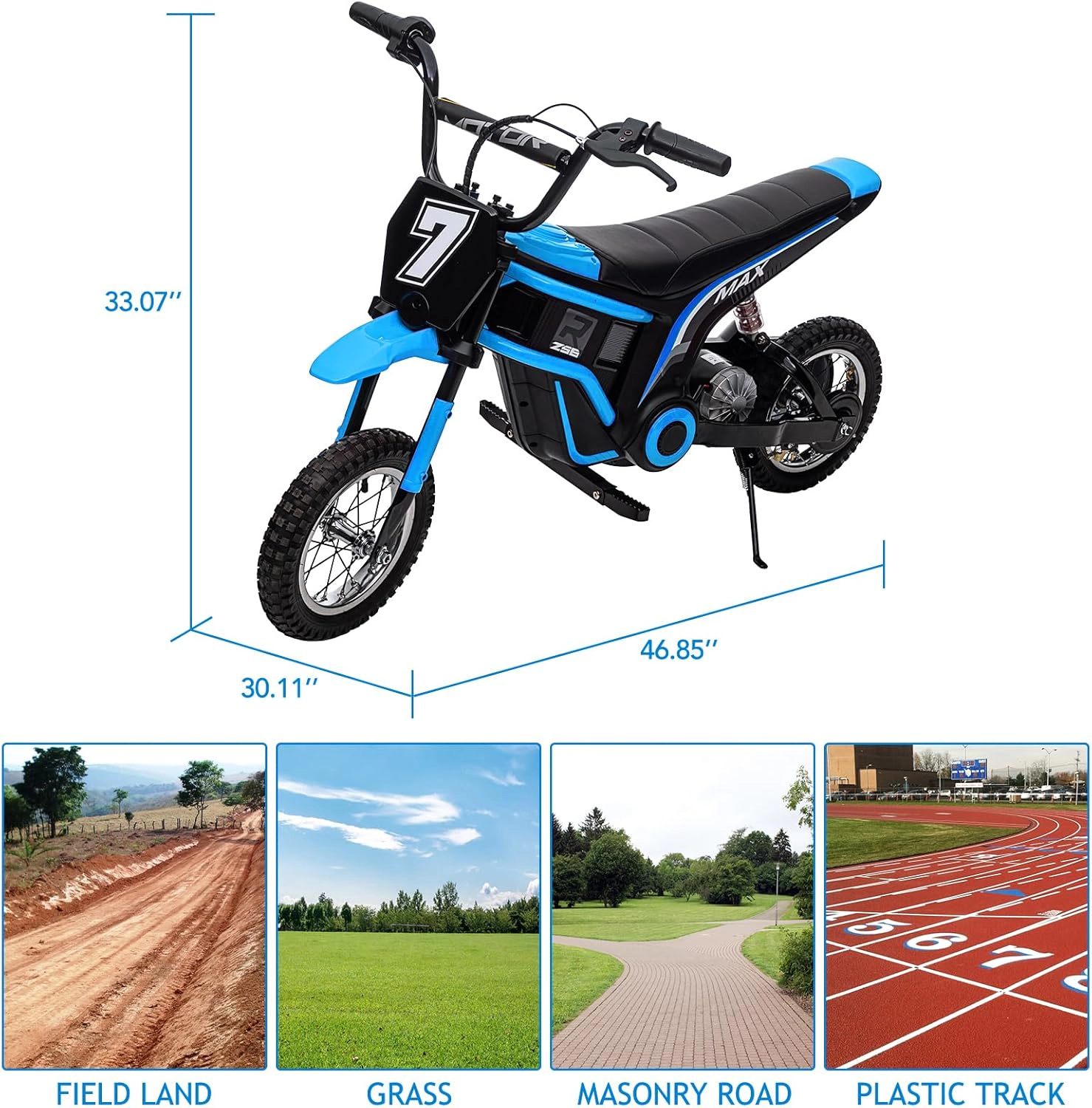 24V Kids Electric Dirt Bike, 3-Speed Ride On Motorcycle w/Suspension, 14.29MPH, ASTM Certified