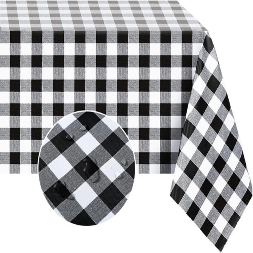 Rocky Peak Living Unisex Waterproof Checkered Vinyl Tablecloth 54 x 78 Inch