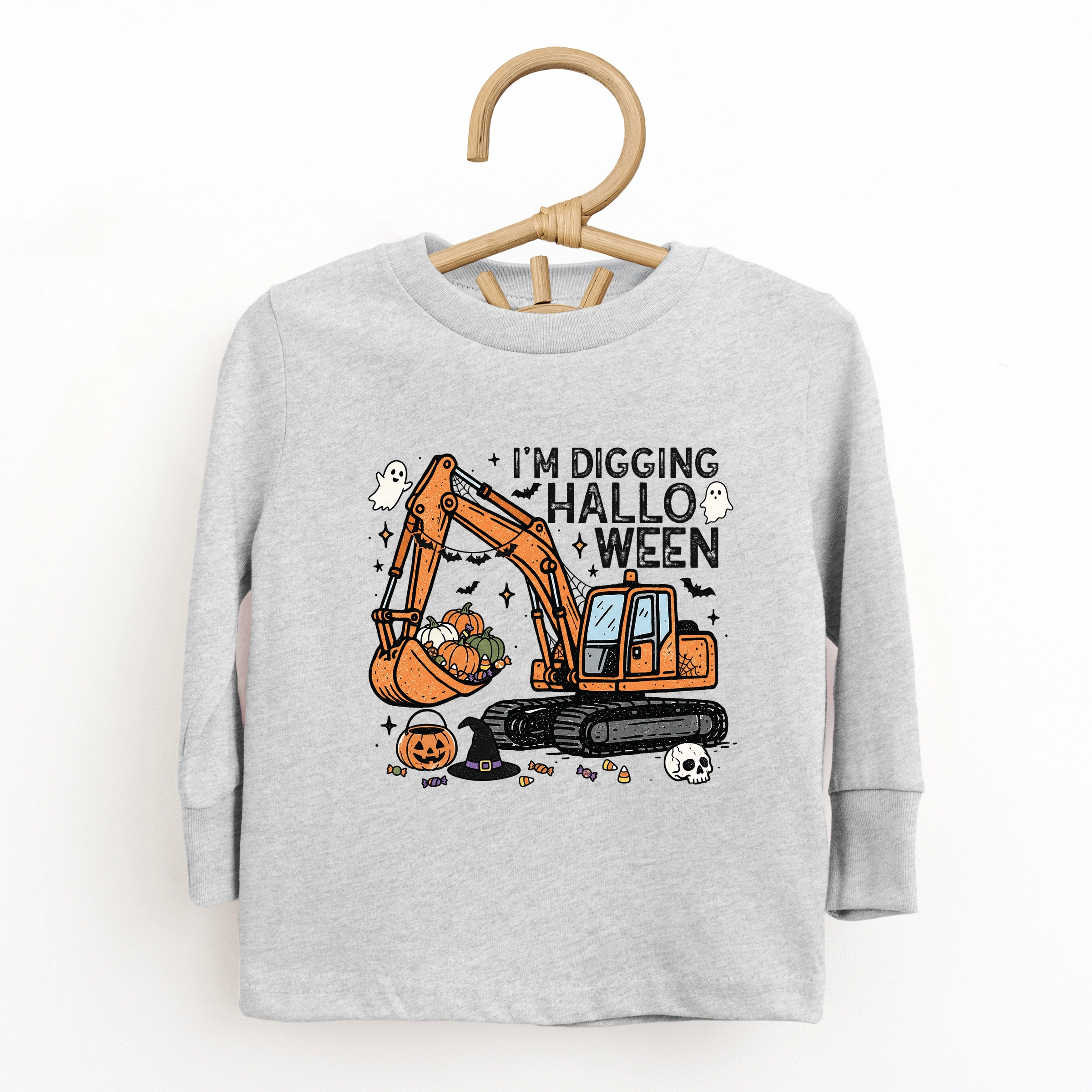 The Juniper Shop - Toddler Long Sleeve Graphic Tee I'm Digging Halloween