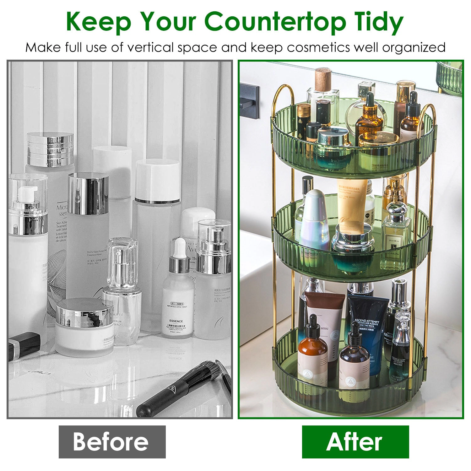 GBruno 3-Tier Rotating Makeup Organizer