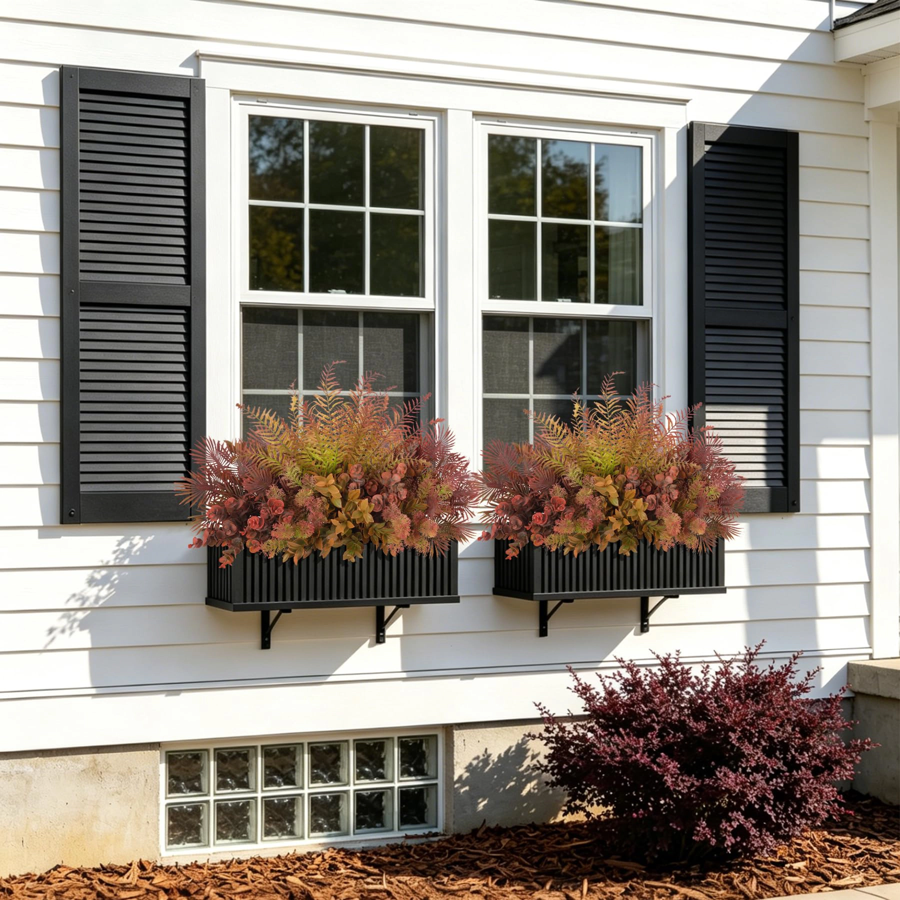PUPWE 8 Fall Outdoor Faux Plants Uv Resistant
