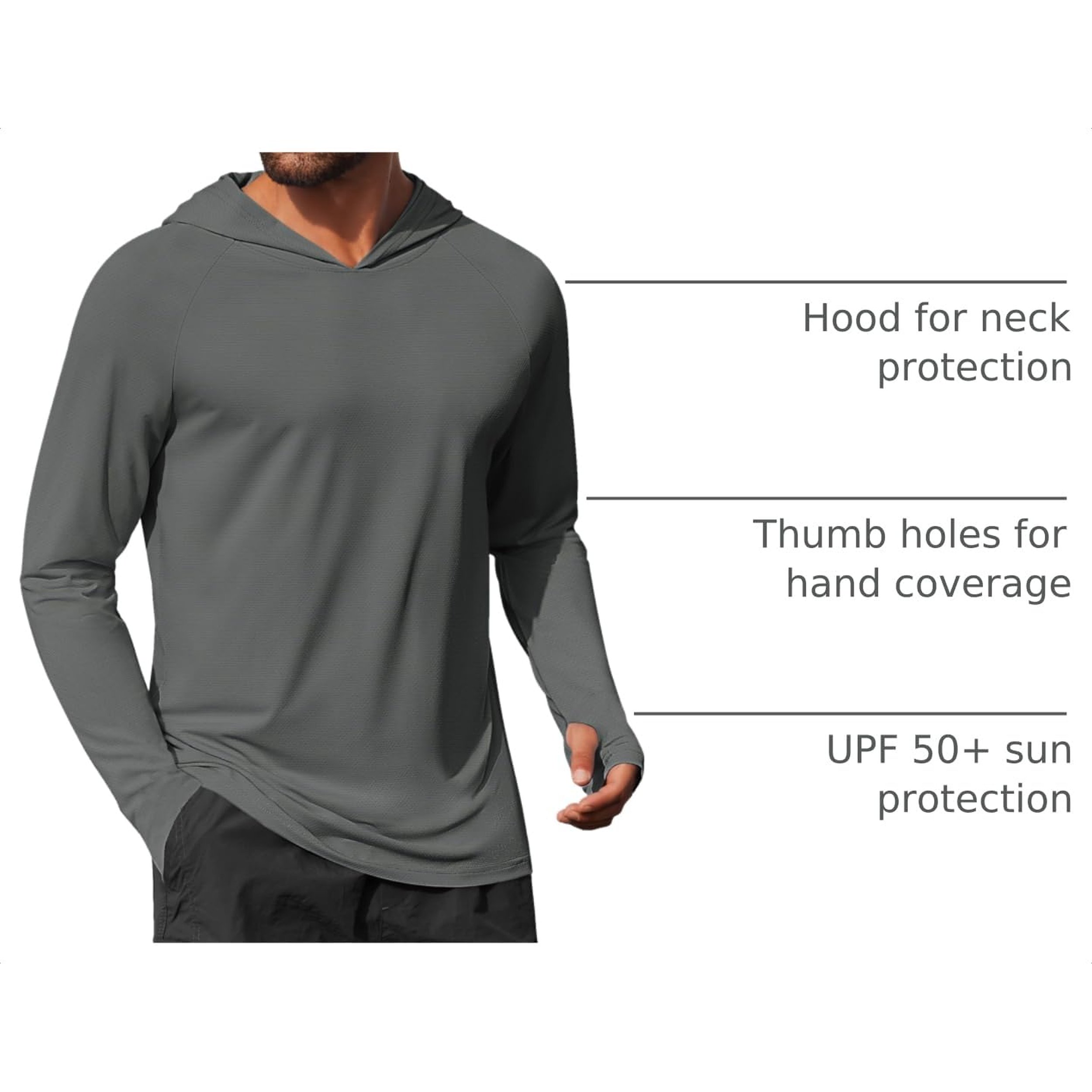 COOFANDY Men's Regular Fit Lightweight Long Sleeve Sports Hoodie