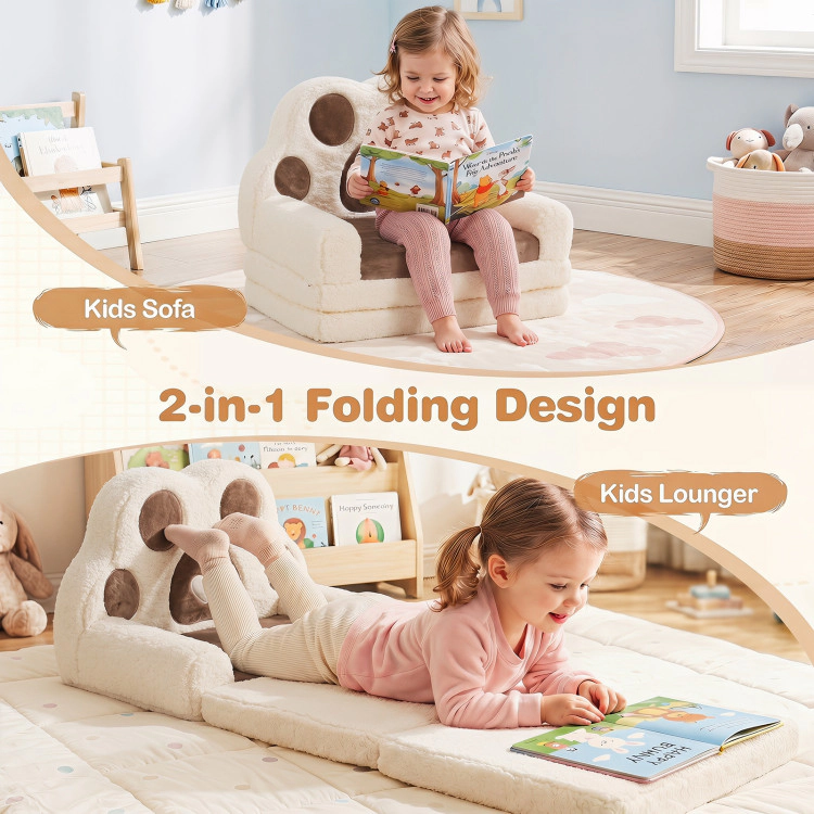 Hivvago 2-In-1 Convertible Kids Sofa To Lounger With Removable Cover