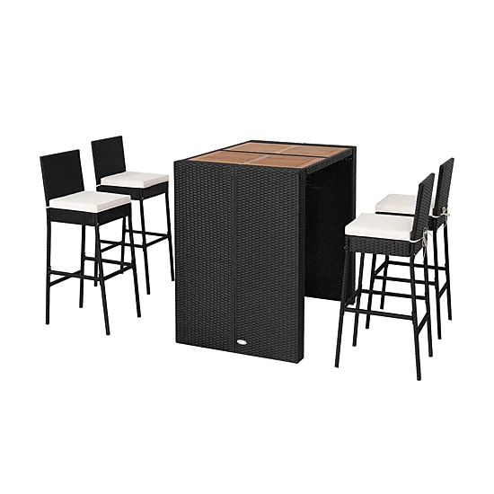 LJG 5 Pieces Patio Acacia Wood Dining Set