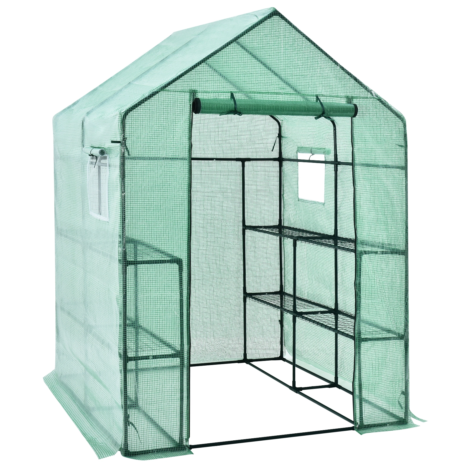 SUGIFT Walk-in Greenhouse 55 x 57 77 with Observation Windows and Roll-up Door