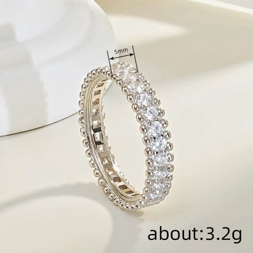Classic Shiny Zirconia Eternity Rings for Women Party Wedding Elegant Rings Jewelry