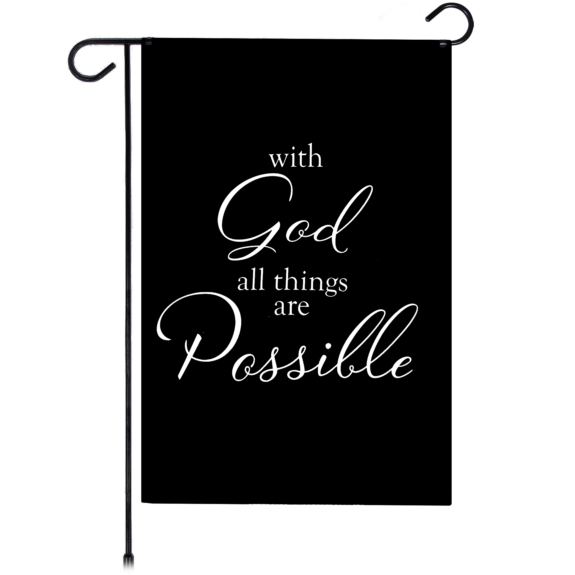 G128 With God All Things Possible Double-Sided 12x18 Garden Flag