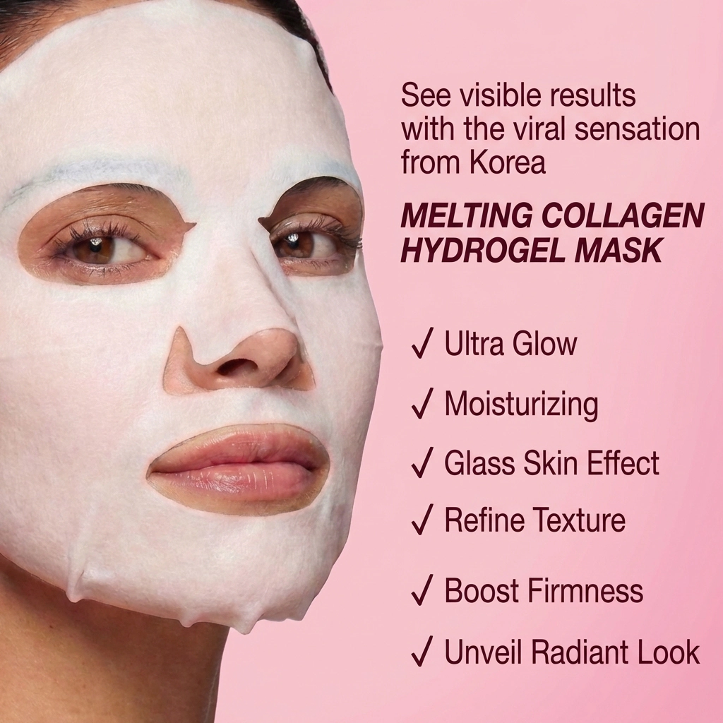 Lovery  Korean Beauty and Skincare Glass Skin Renewal Set with Collagen Hydrogel Masks and Multipurpose Toner Pads