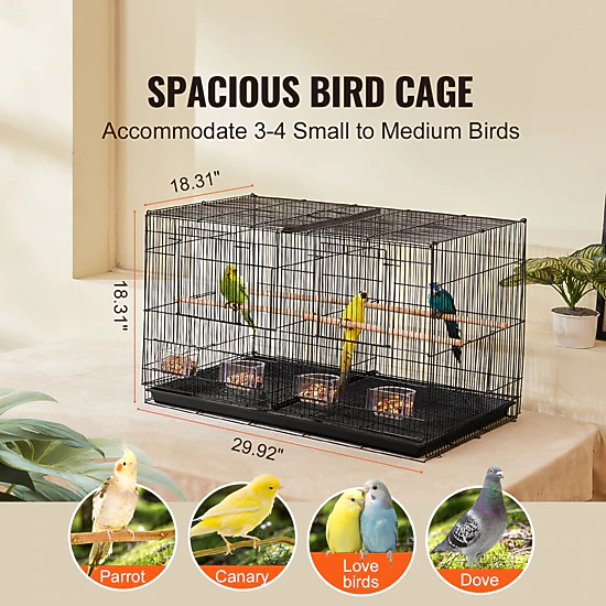 HONGGE Small Cage for Canaries, Cockatiels, Lovebirds, and Budgies