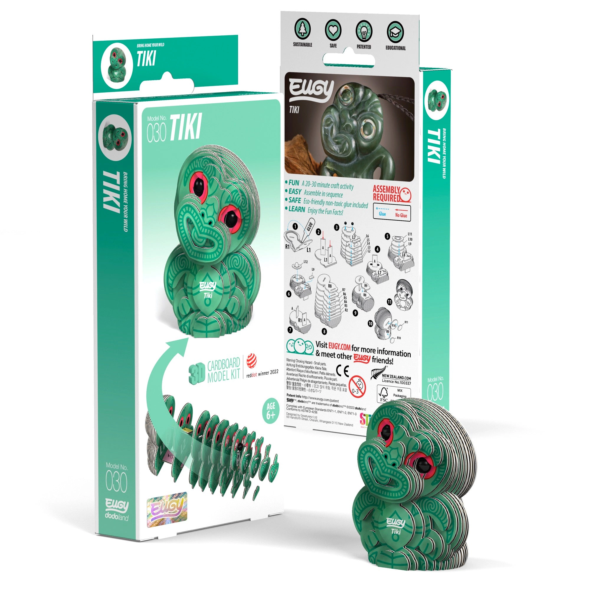EUGY Tiki 3D Puzzle - contains 24 puzzle pieces