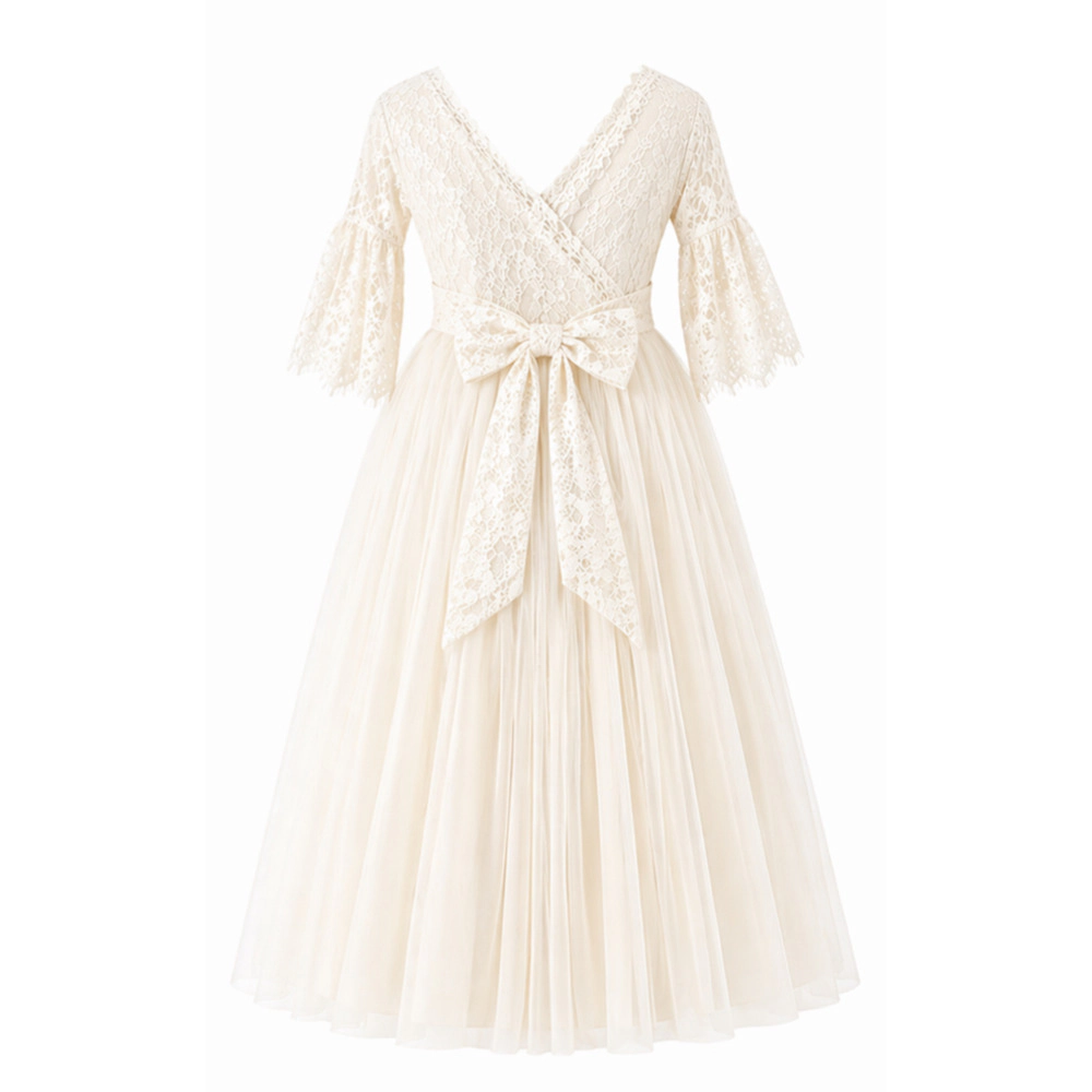 Laurenza's Toddler Girls Tulle Flower Girl Dress with Gem Belt