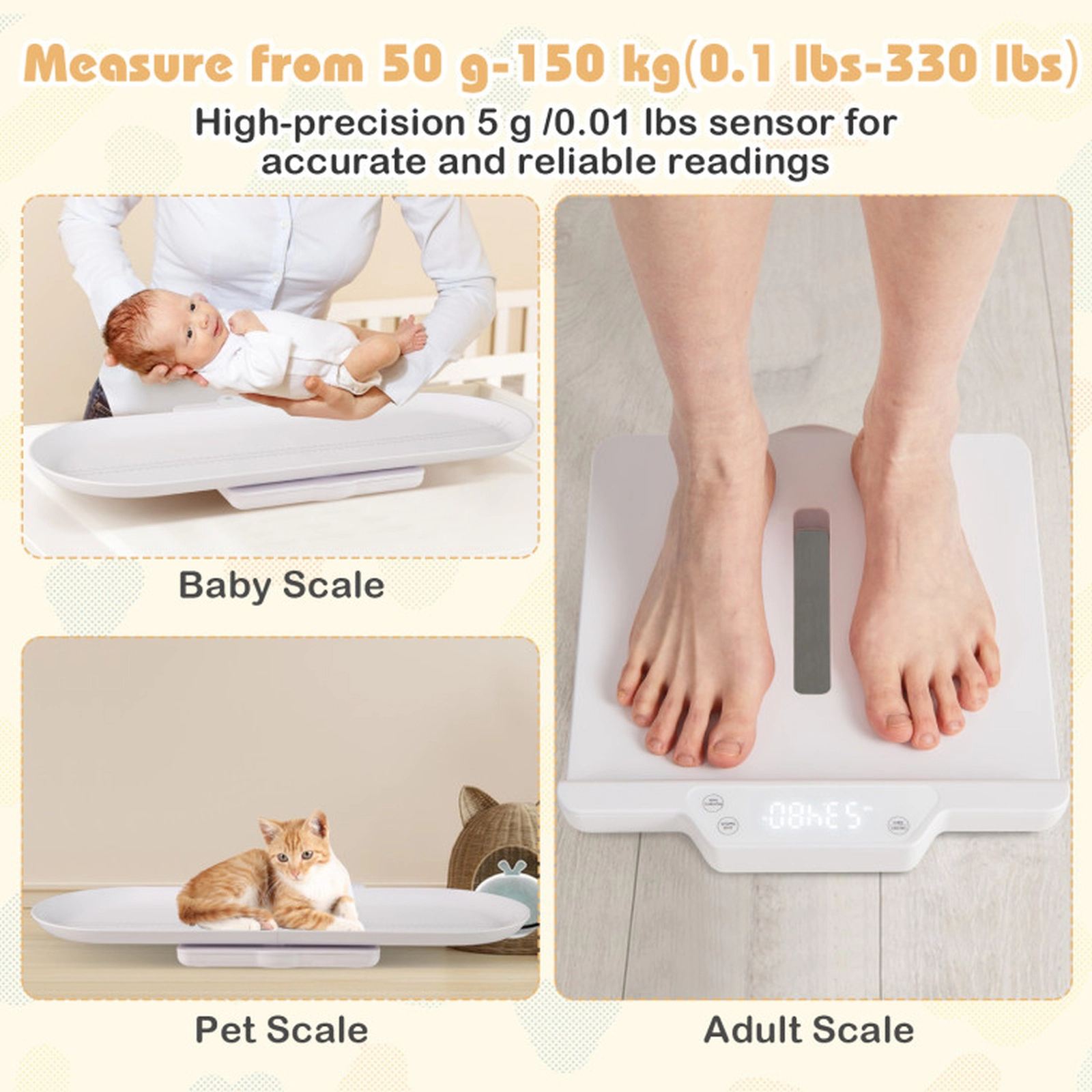 SUGIFT White Detachable Tray for Weight and Height Measurement Infant Scale
