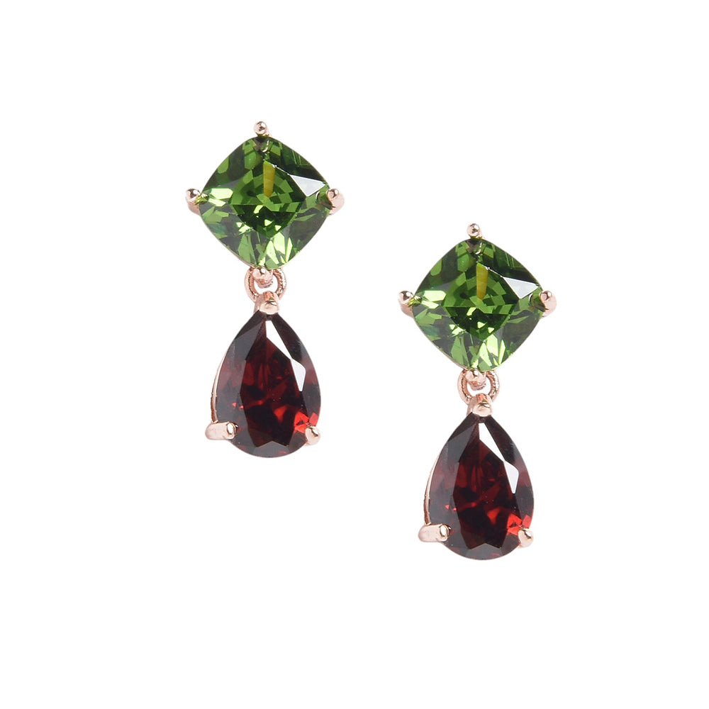 SOHI Women's Crystal-Hue Drop Earrings