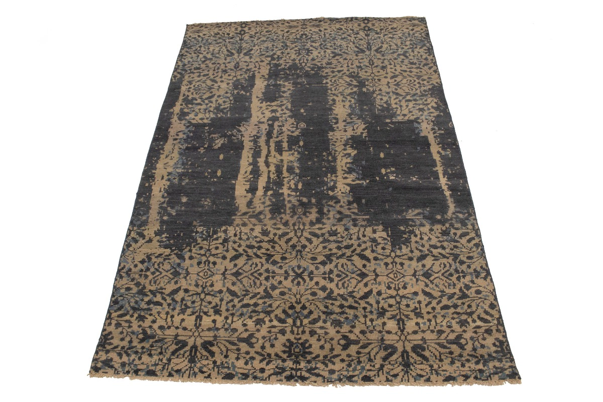 Magic Rugs 5'11 X 9'2 Charcoal Hand Knotted Oriental Modern Wool Rug