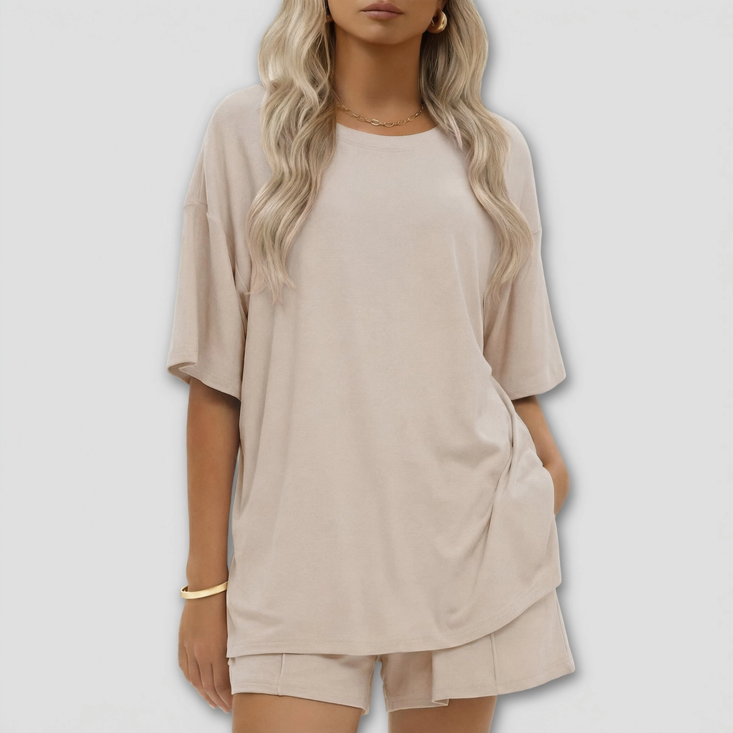 Ekouaer Womens Cotton Two Pieces Short Sets Summer Sleeve Outfits Casual Matching Lounge Set