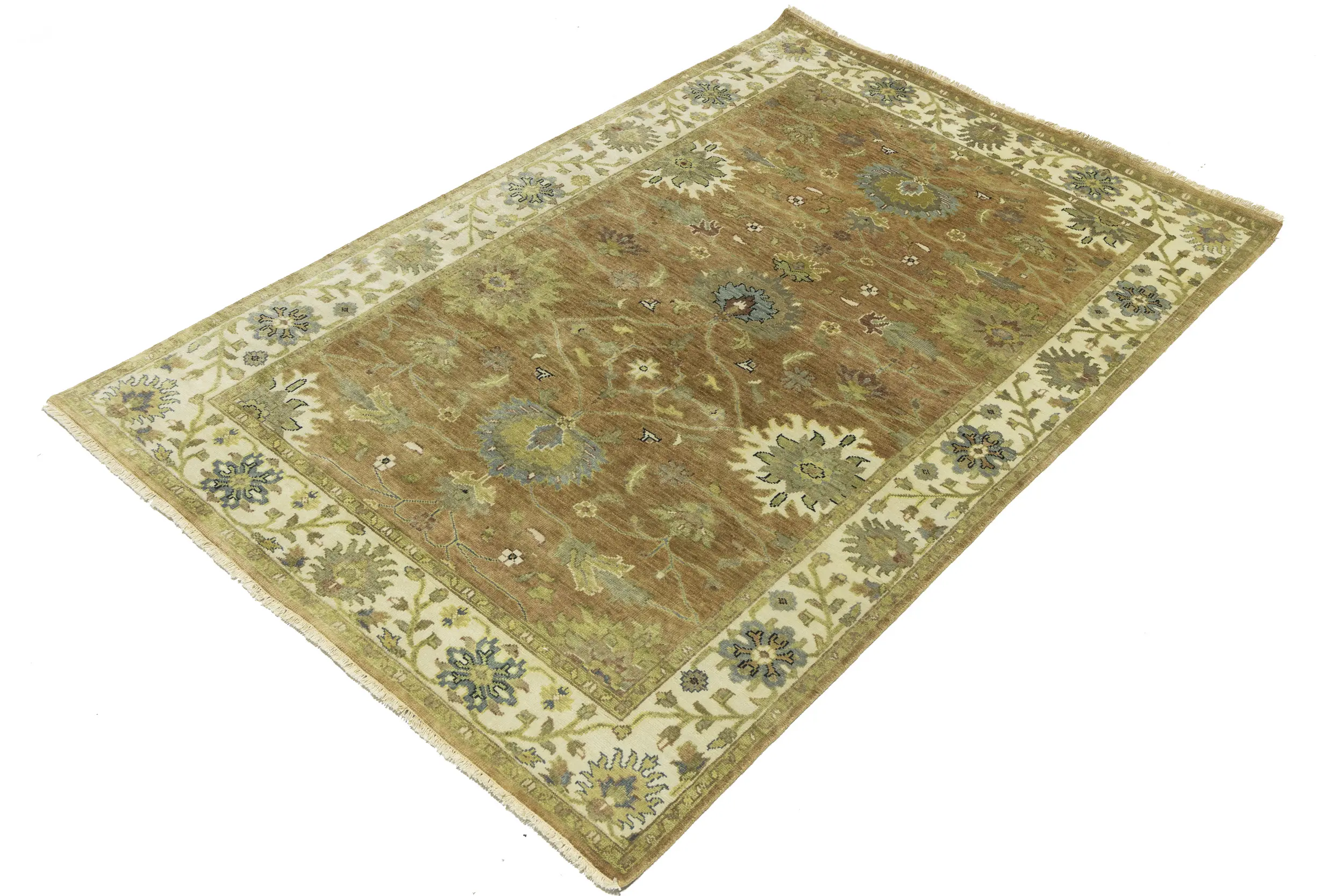 Magic Rugs Light Rust Floral 5x8 Osh Chobi Oriental Rug