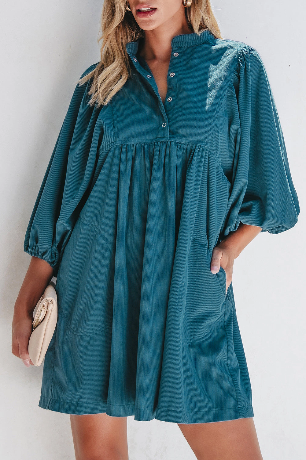Threaded Pear Women's Charlie Corduroy Button Dress