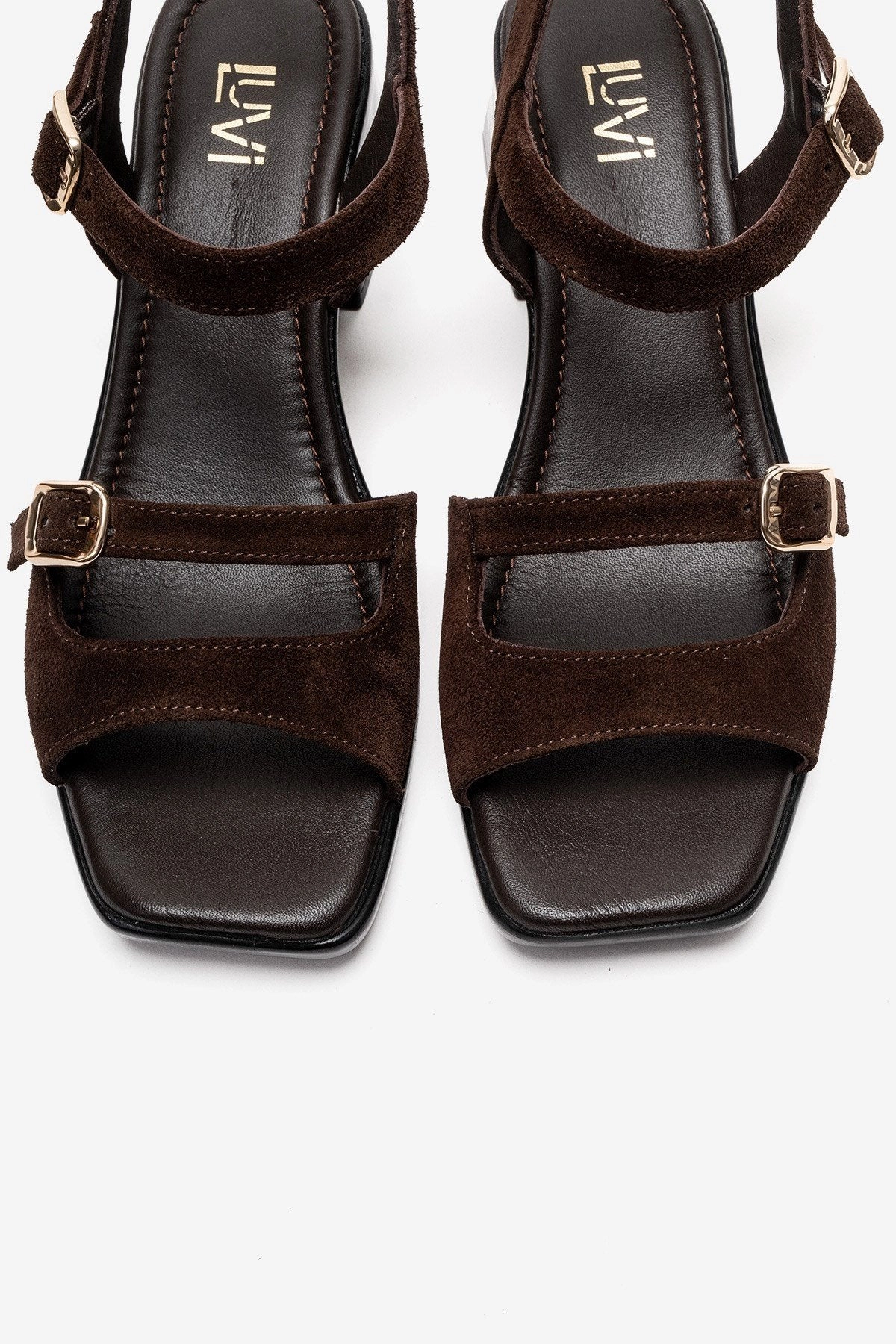 Forever & Always Womens Yolen Leather Block Heel Sandal