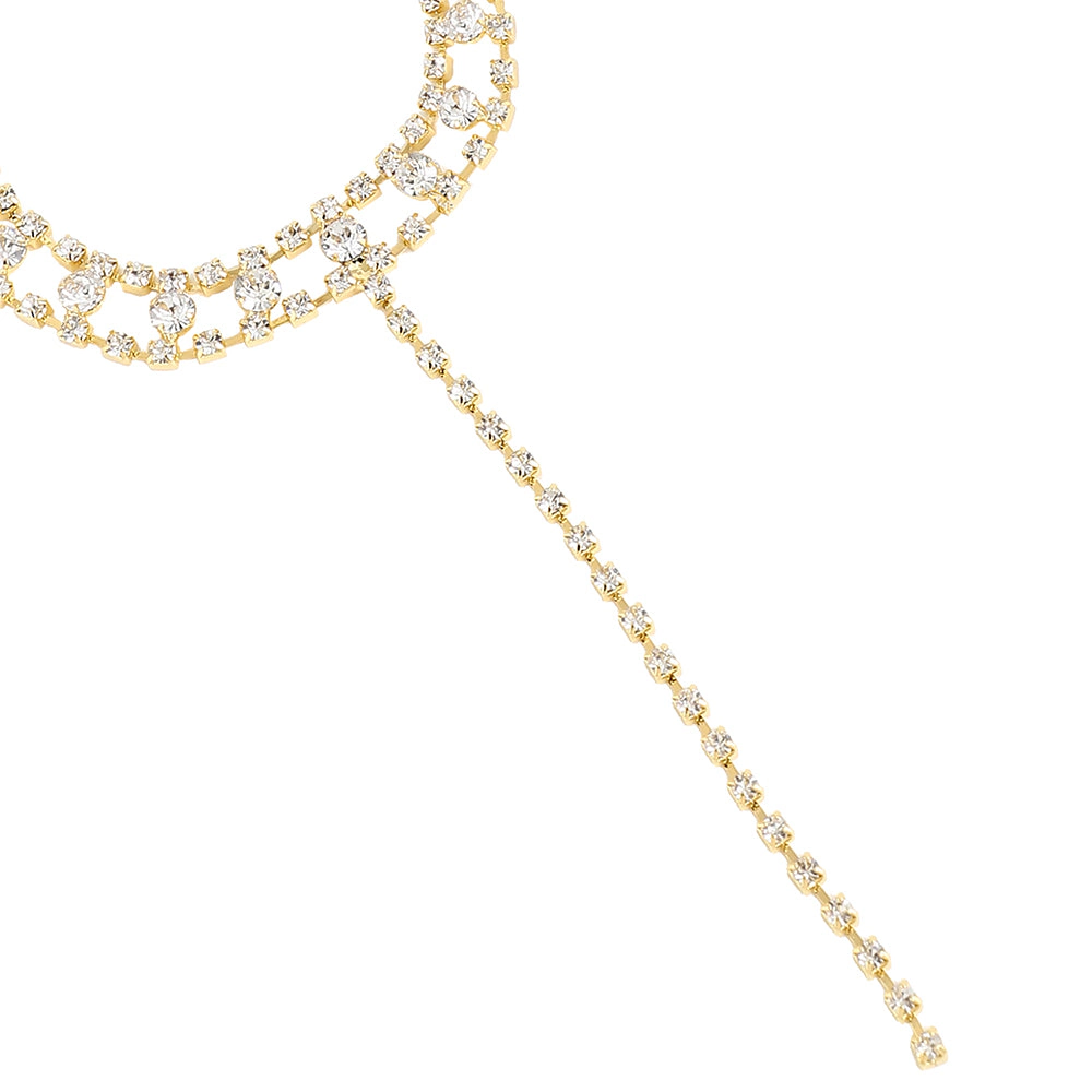 SOHI Women's Silver Plated Crystal Necklace
