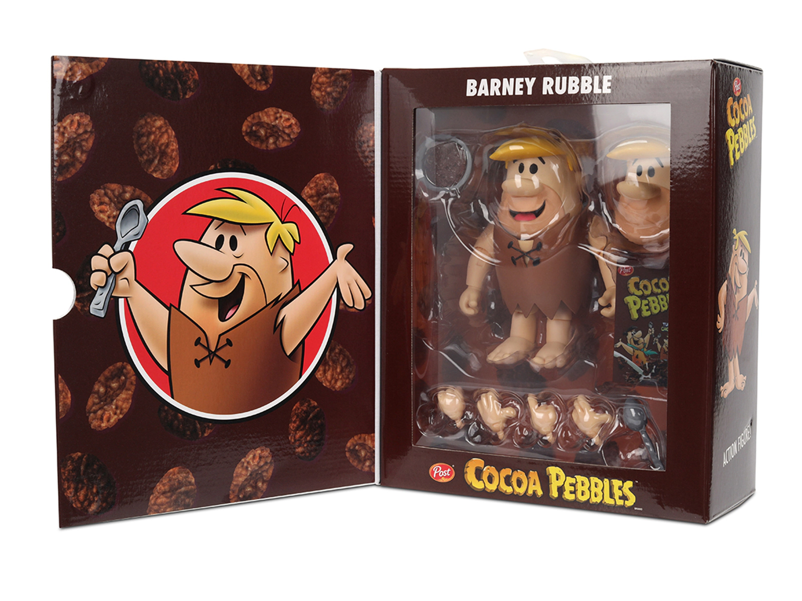 Jada Barney Rubble 4.5" Moveable Figure With Accessories And Alternate Head And Hands "The Flintstones - Post
