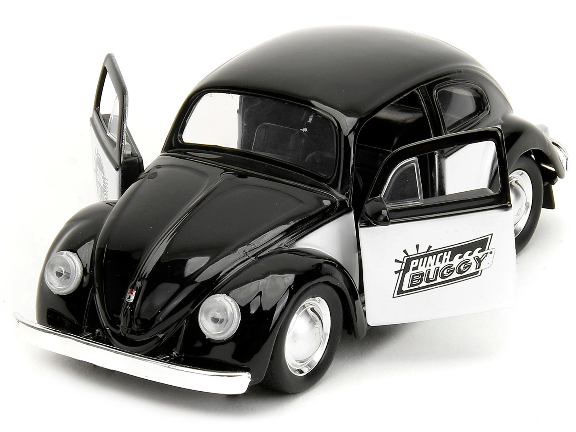 Jada Collectible 1959 Volkswagen Beetle "Punch Buggy" Black And White Boxing Gloves Accessory Series