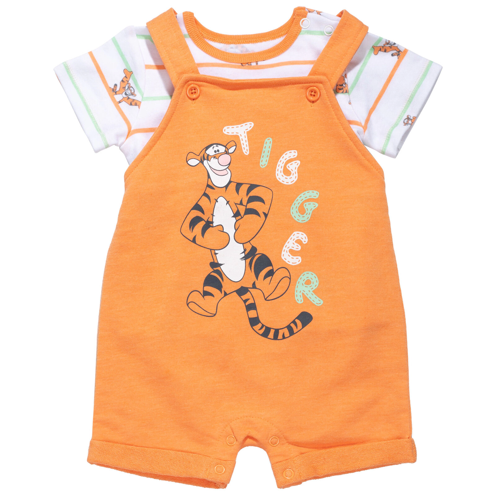 Disney Winnie the Pooh Baby Boys' Shortall and Tee Set with Bucket Hat
