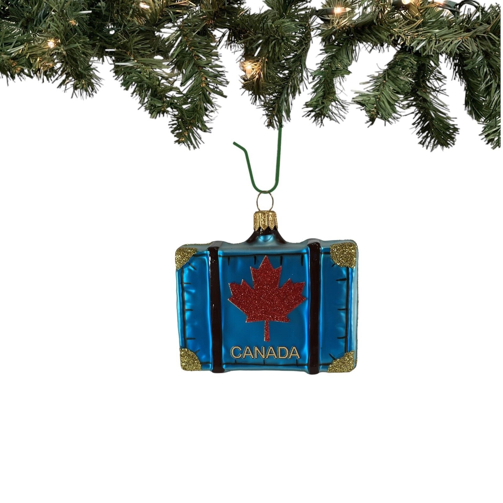 Pinnacle Peak Trading Company Ottawa Canada Travel Suitcase Polish Glass Christmas Ornament