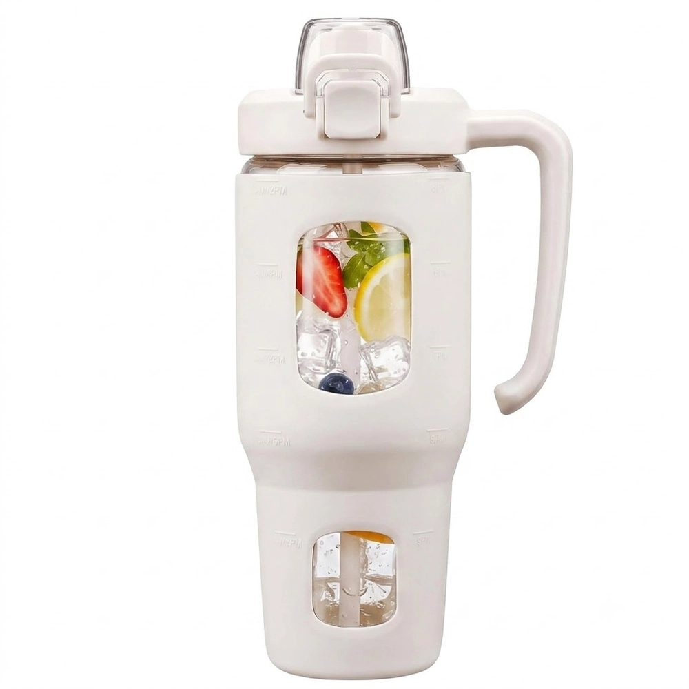 Toynee Starks Unisex 32oz Glass Tumbler with Straw Handle and Leakproof Sip Spout Lid