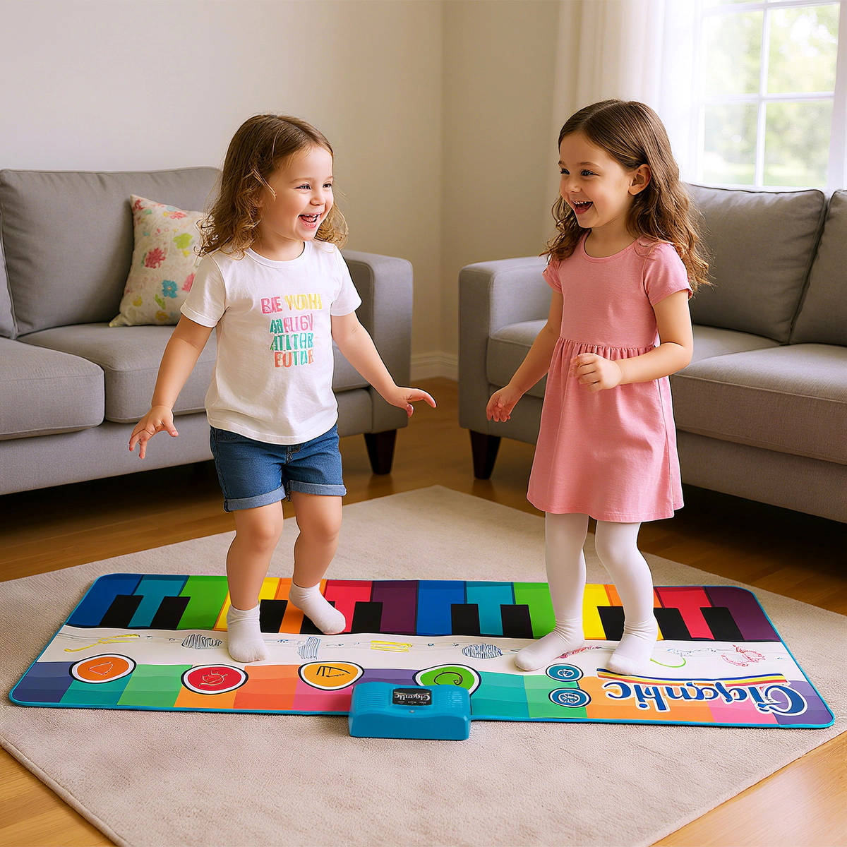 SUGIFT 71.5-in Floor Piano Dance Mat Musical Playmat with 24 Piano Keys 8 Instrument Sounds and Anti-Slip Base