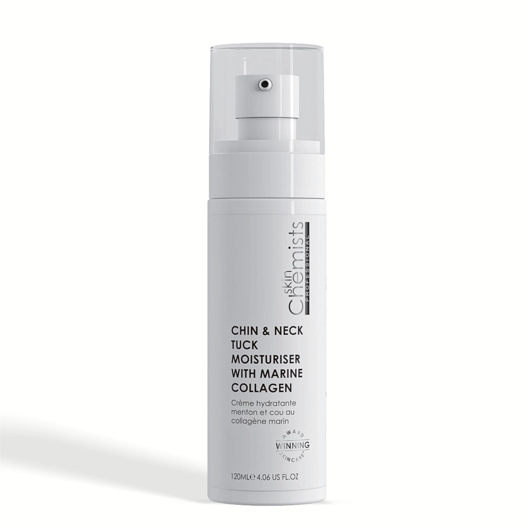 skinChemists Chin & Neck Tuck Moisturiser 120ml - Marine Collagen, Vitamin C & Shea Butter for Firming and Wrinkle Smoothing