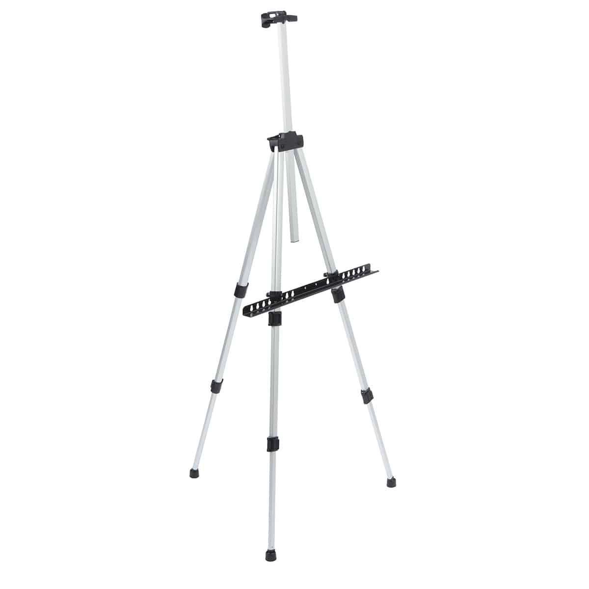 KINGART 66" Aluminum Tripod Easel, Adjustable Floor and Tabletop