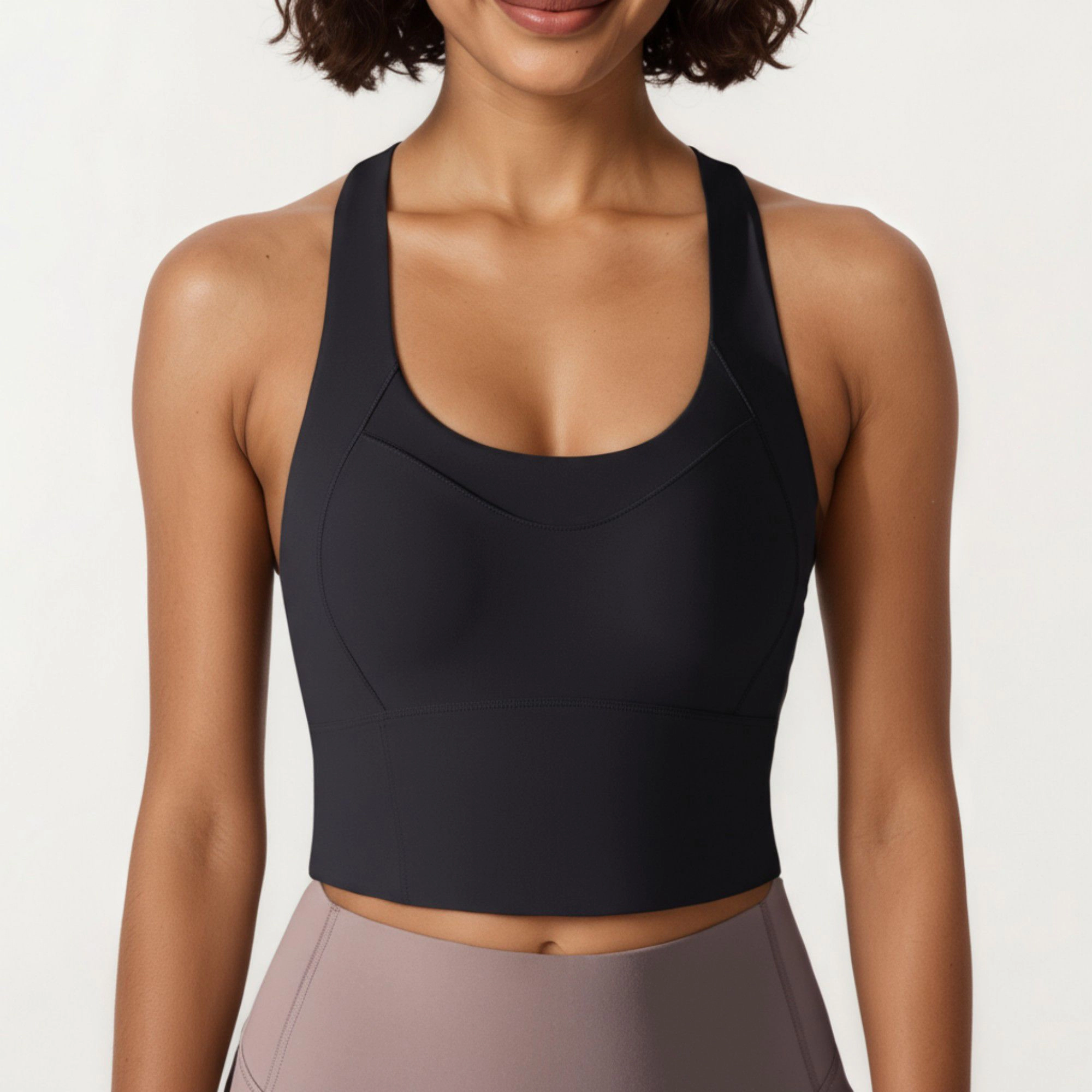 Anna-Kaci Women's Cross Back Sports Tank Top with Scoop Neckline and Wide Supportive Band