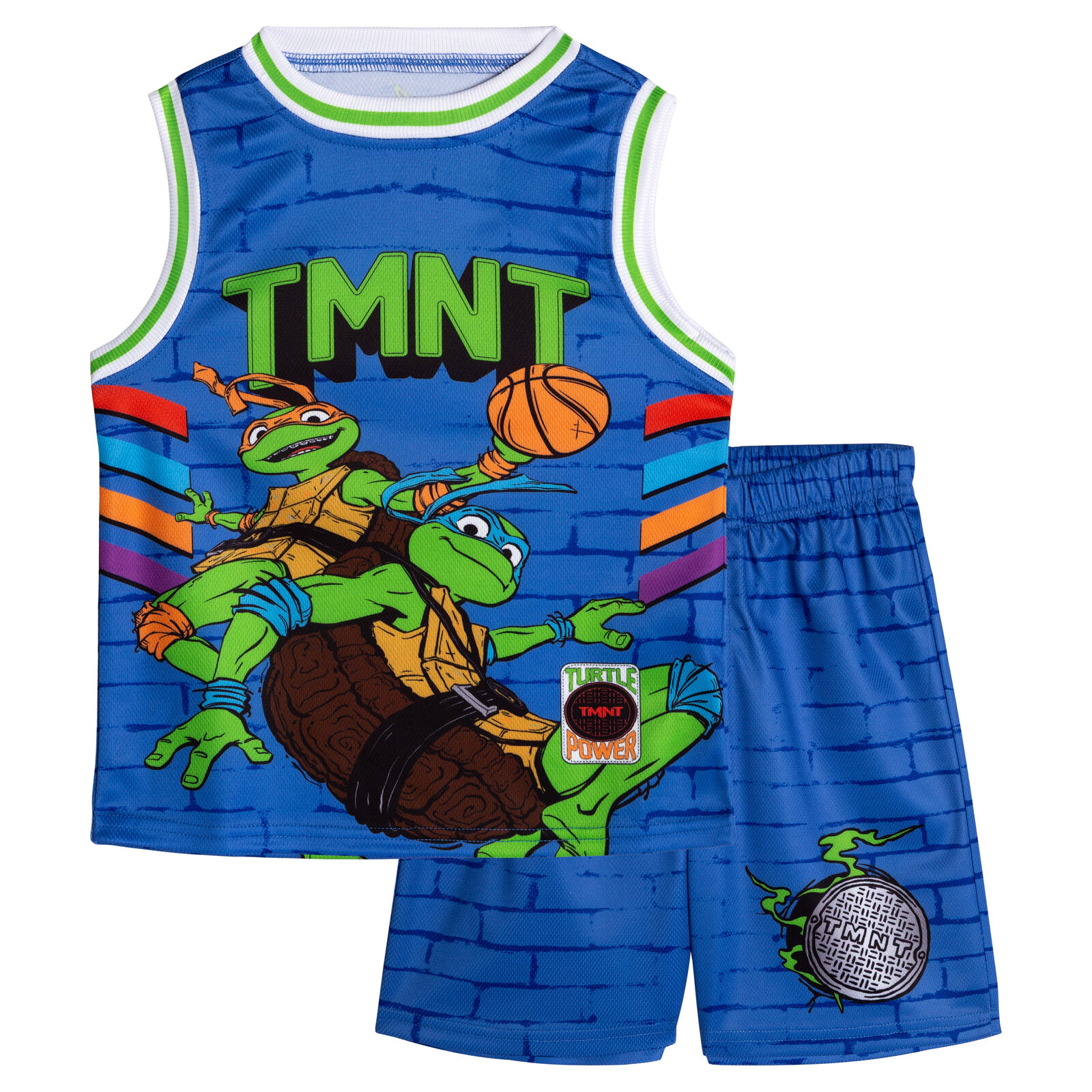 Teenage Mutant Ninja Turtles Boys' Athletic Basketball Jersey and Shorts Set