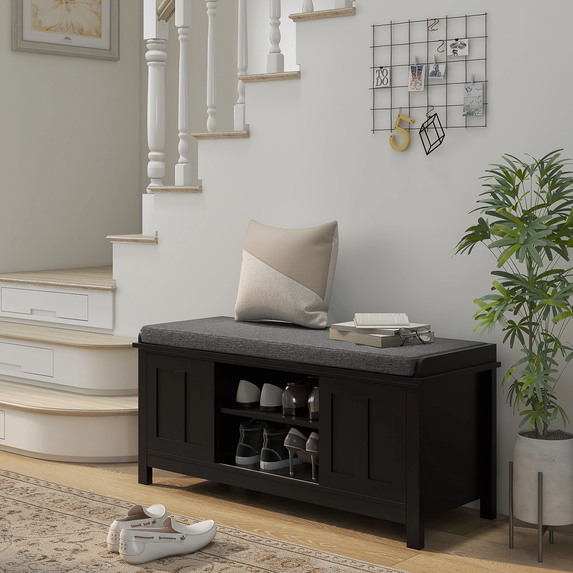 Hivvago Multi-Functional Shoe Storage Ottoman Bench