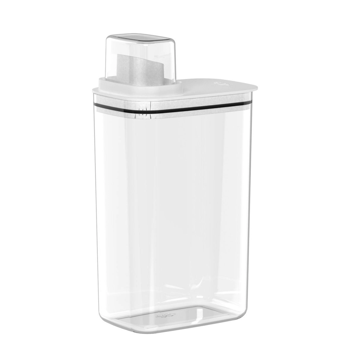OU 78oz Laundry Detergent Dispenser w Measuring Cap, Liquid Soap & Fabric Softener Dispenser w/ Internal Drip Return Lid