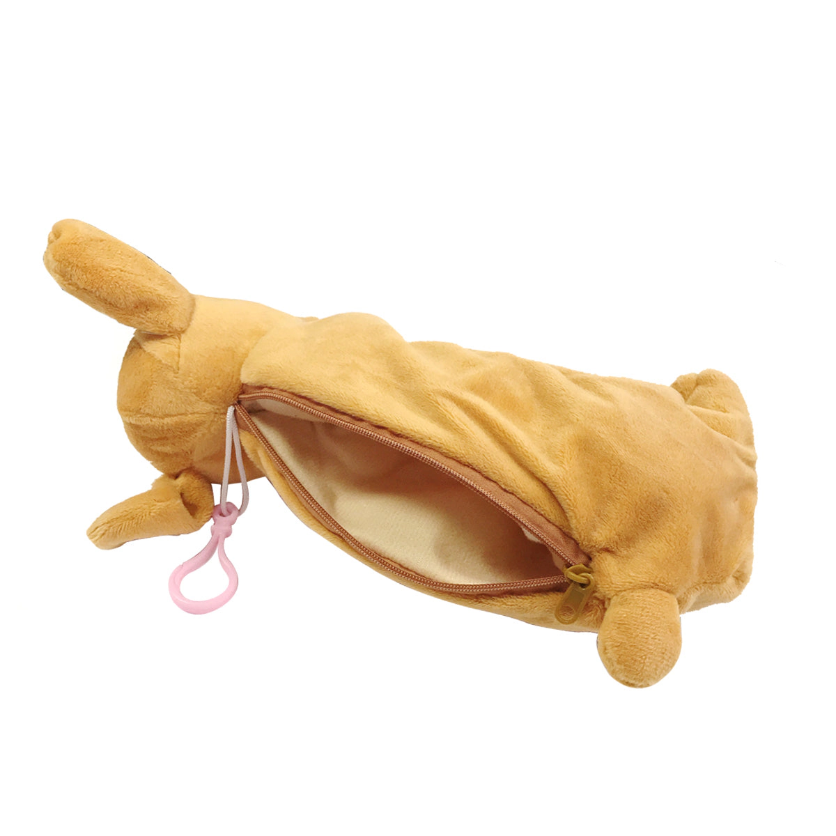 Wrapables Plush Dog Shaped Pencil Pouch, Bronze