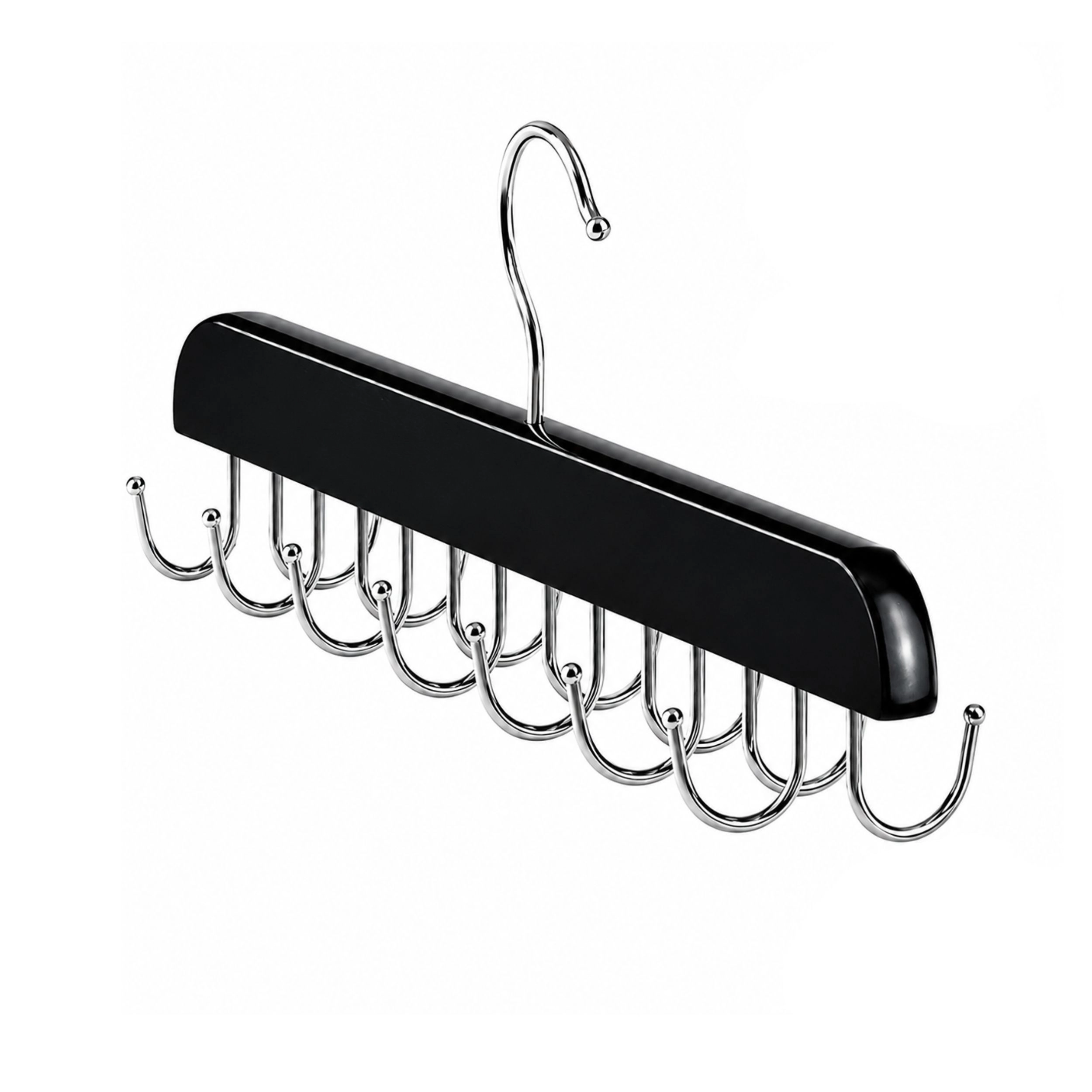 Stock Preferred Wooden Belt Hanger with 14 Hooks Holds Up to 42 Belts Closet Organizer